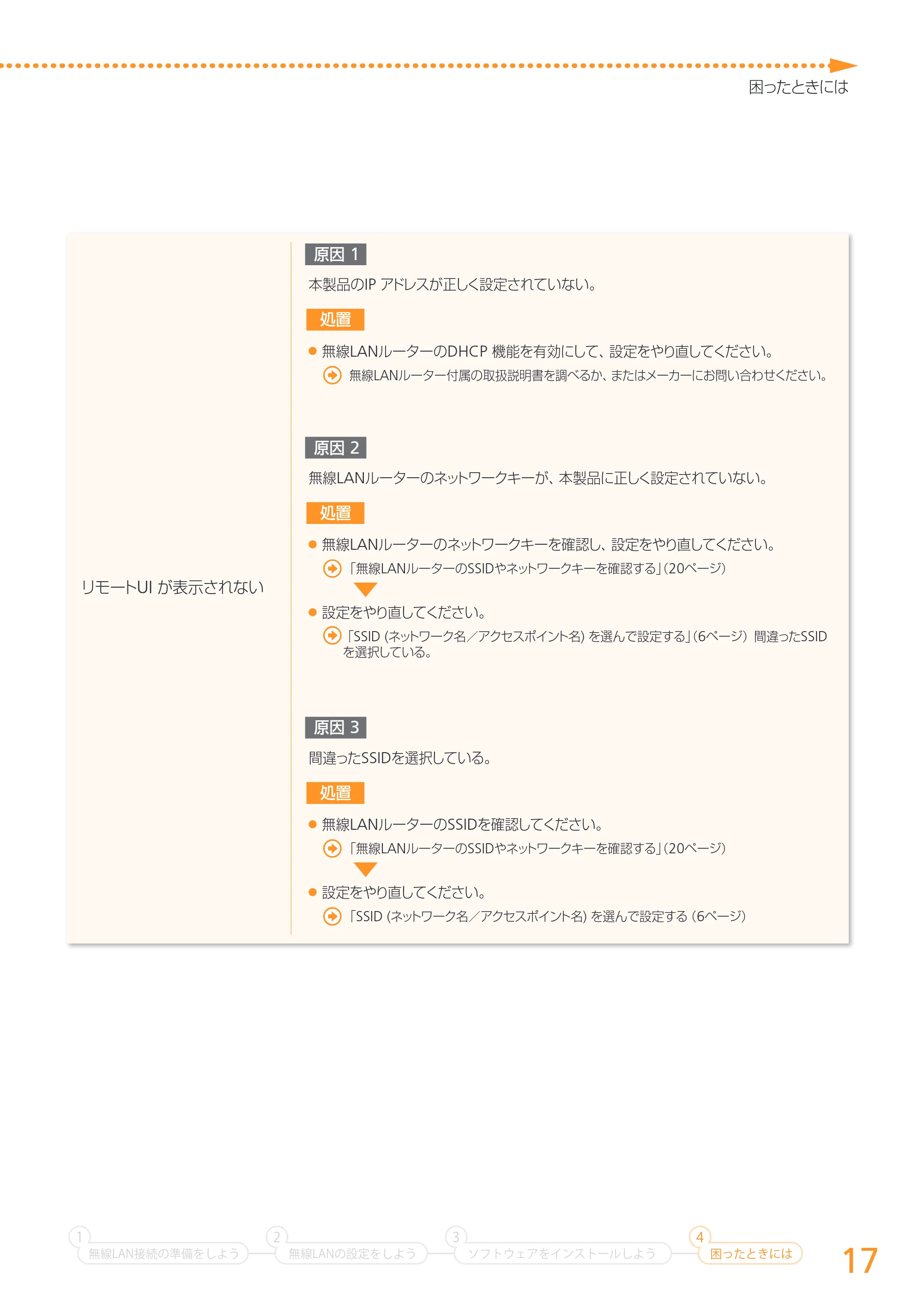 キヤノン MF8280Cw/MF8230Cn / MF8570Cdw/MF8530Cdn 無線LAN設定ガイド (MF8570Cdw) 2013年9月5日更新（PDF：3.63MB） — 原本ページ — 17ページ