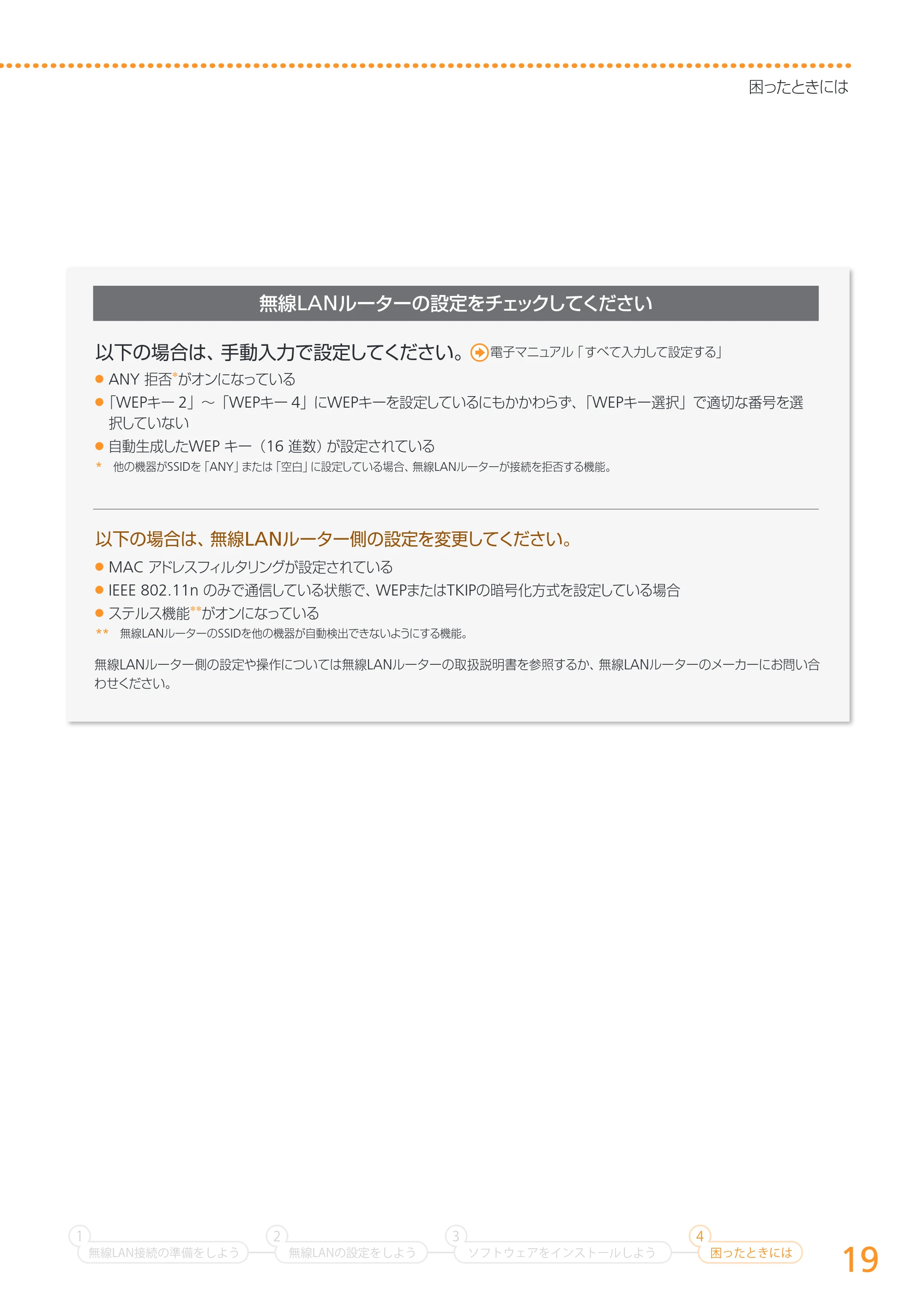 キヤノン MF8280Cw/MF8230Cn / MF8570Cdw/MF8530Cdn 無線LAN設定ガイド (MF8570Cdw) 2013年9月5日更新（PDF：3.63MB） — 原本ページ — 19ページ
