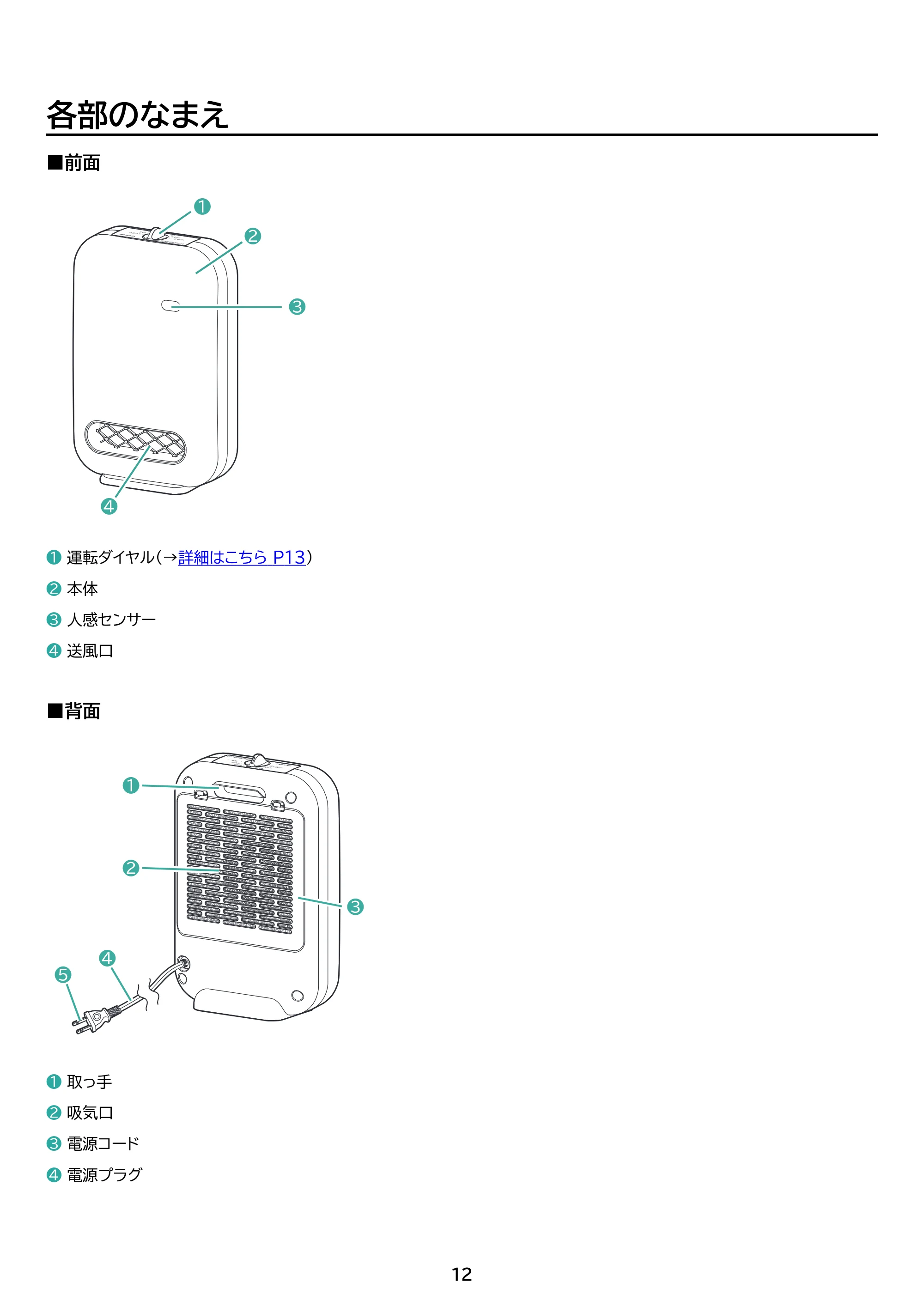 アイリスオーヤマ ACH-EM12C 取扱説明書 — 原本ページ — 12ページ