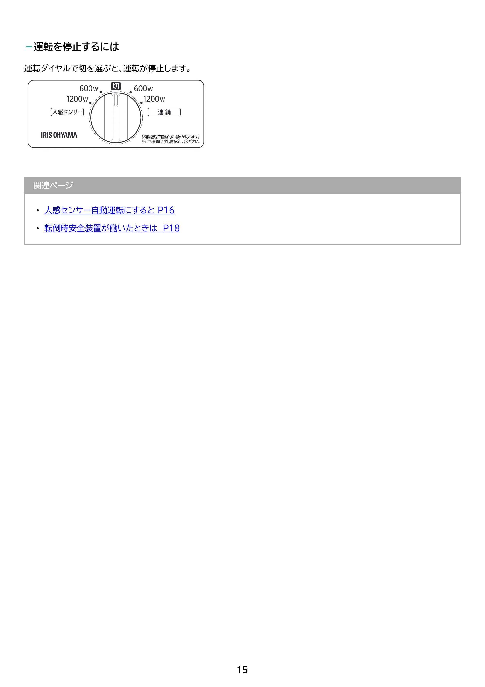 アイリスオーヤマ ACH-EM12C 取扱説明書 — 原本ページ — 15ページ