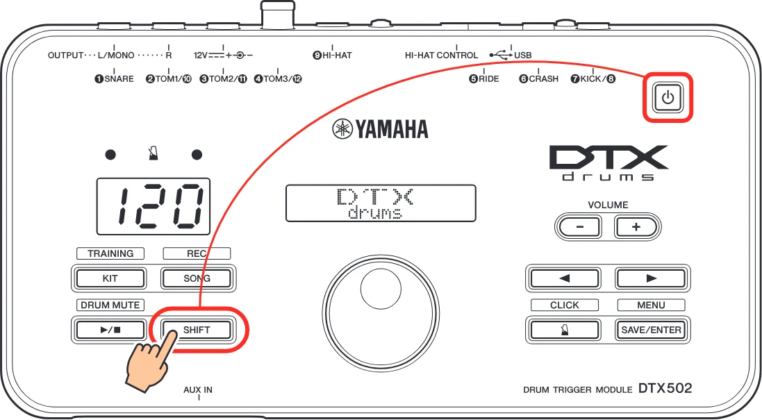 ヤマハ DT50S / DT50K DT50S/DT50Kのための ドラム音源モジュール設定マニュアル — DTX502 — 図版 2-1 — 2ページ