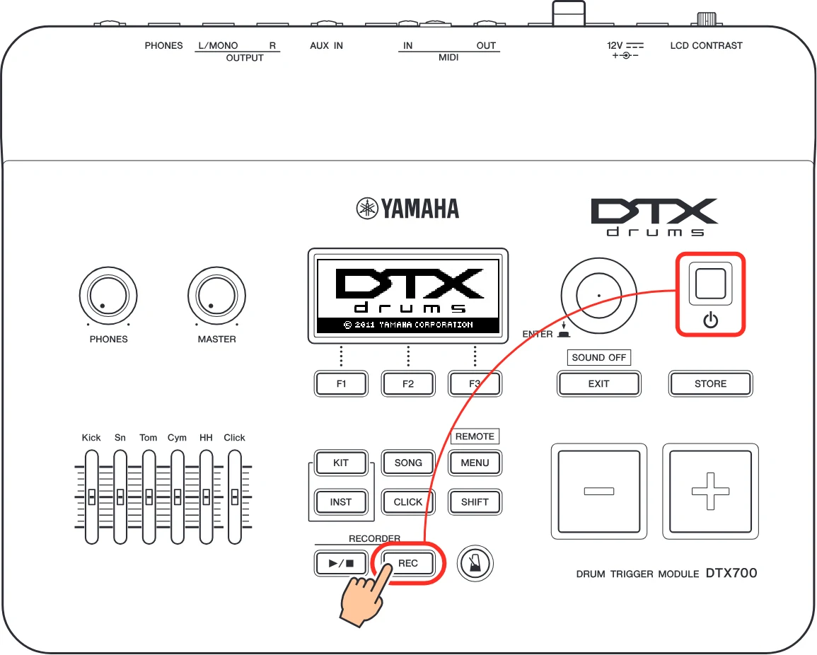 ヤマハ DT50S / DT50K DT50S/DT50Kのための ドラム音源モジュール設定マニュアル — DTX700 — 図版 12-1 — 12ページ