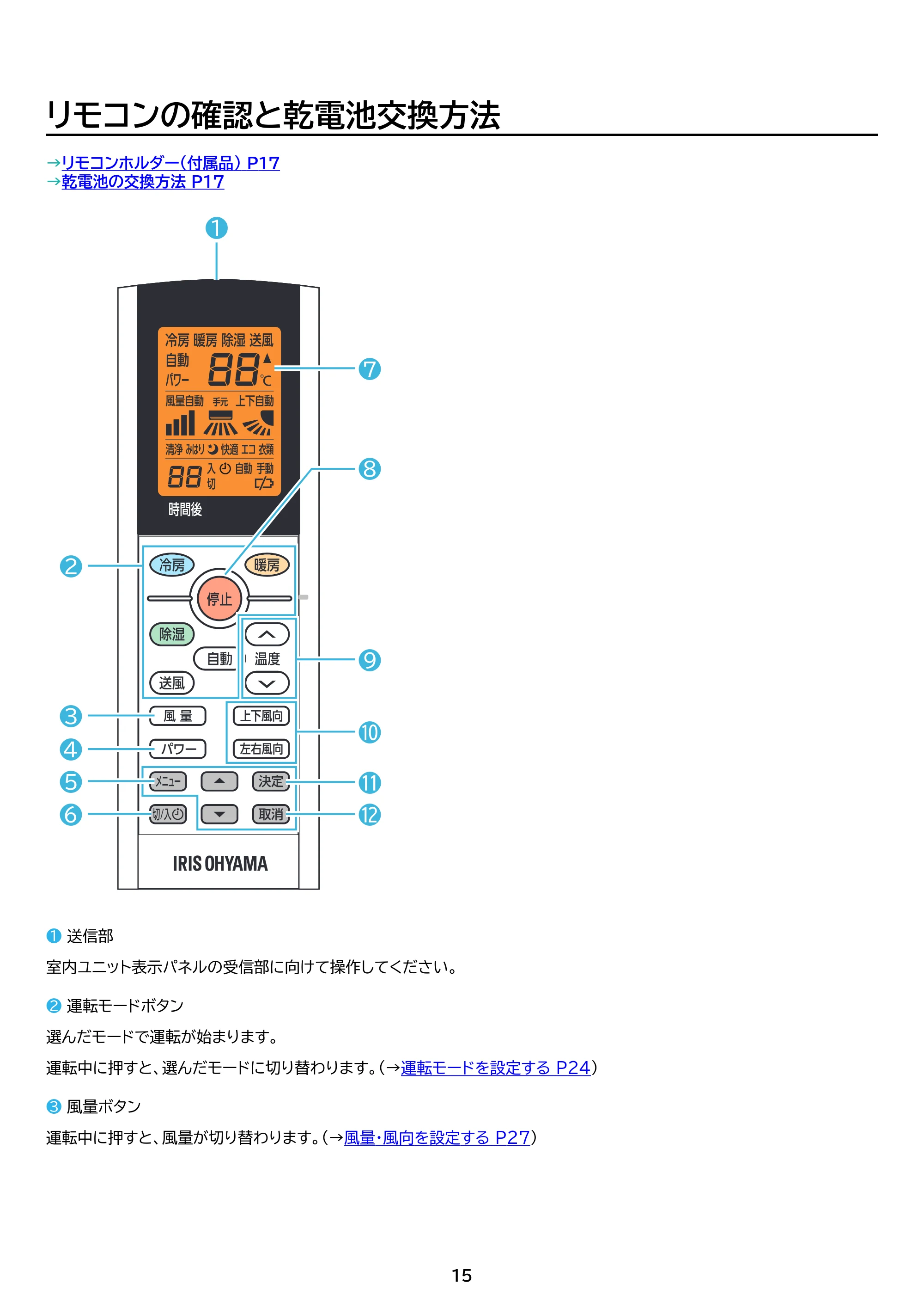 アイリスオーヤマ IHF-3610G 取扱説明書 — 原本ページ — 15ページ