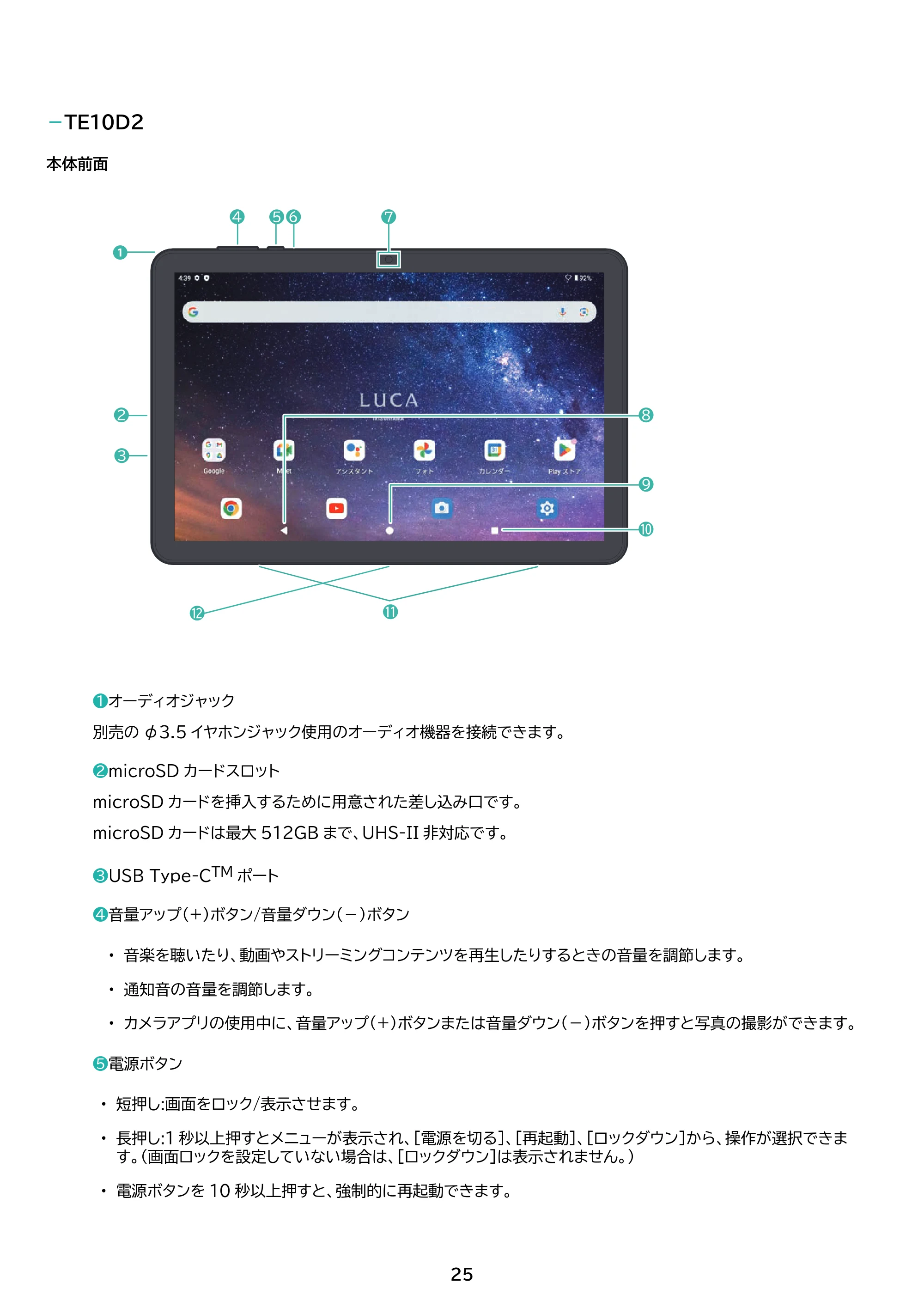 アイリスオーヤマ TE10D2M64-V1B 取扱説明書 — 原本ページ — 25ページ