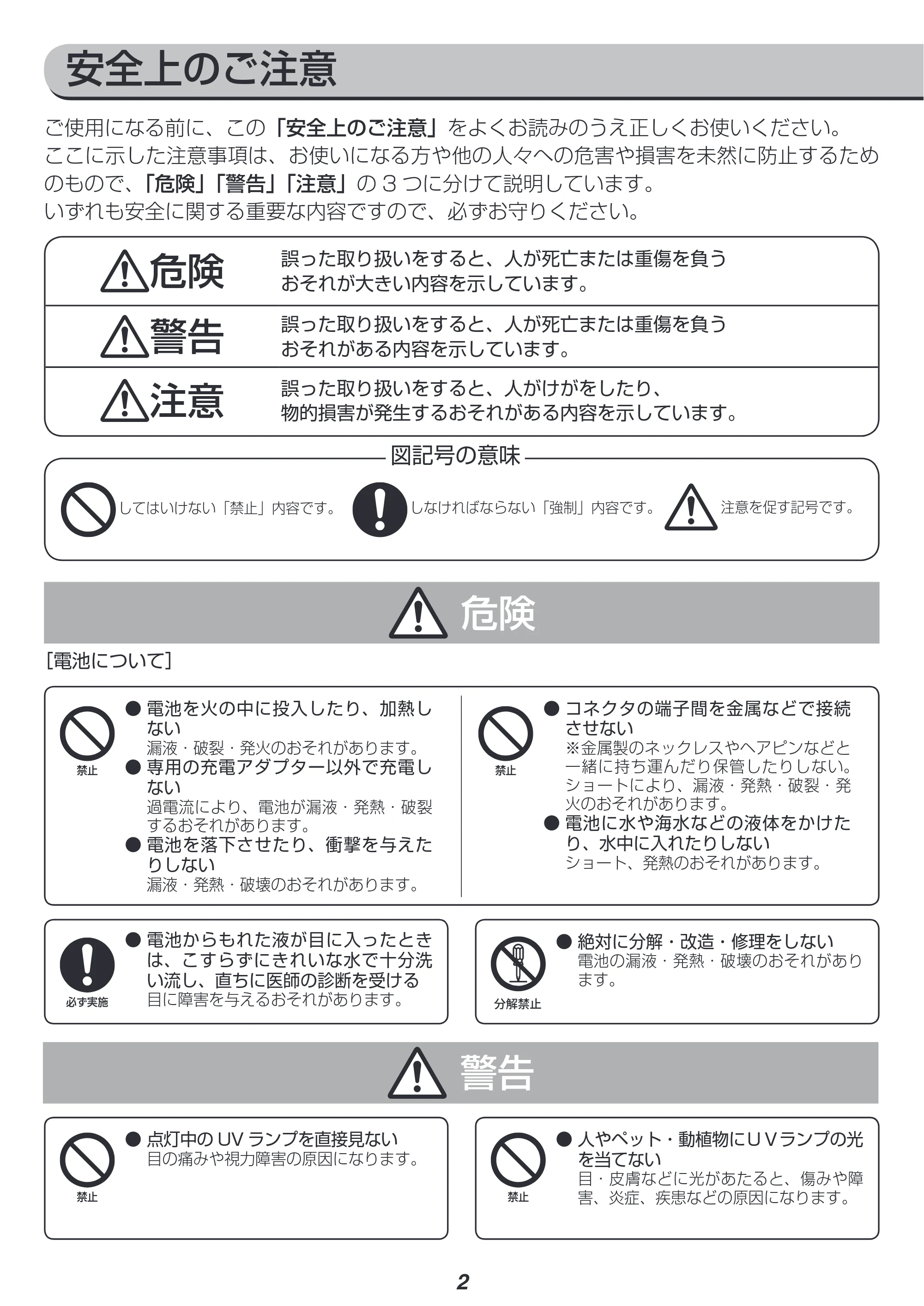 アイリスオーヤマ IC-FDC1 取扱説明書 — 原本ページ — 2ページ