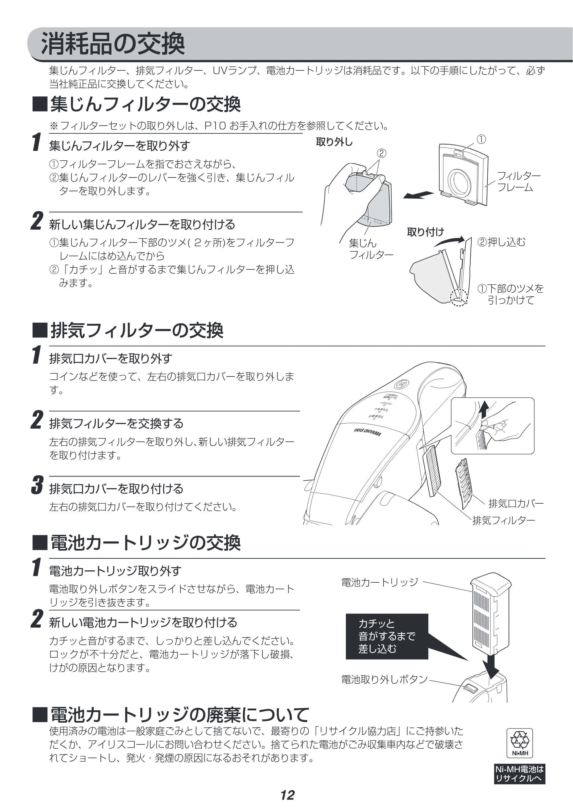 アイリスオーヤマ IC-FDC1 取扱説明書 — 原本ページ — 12ページ
