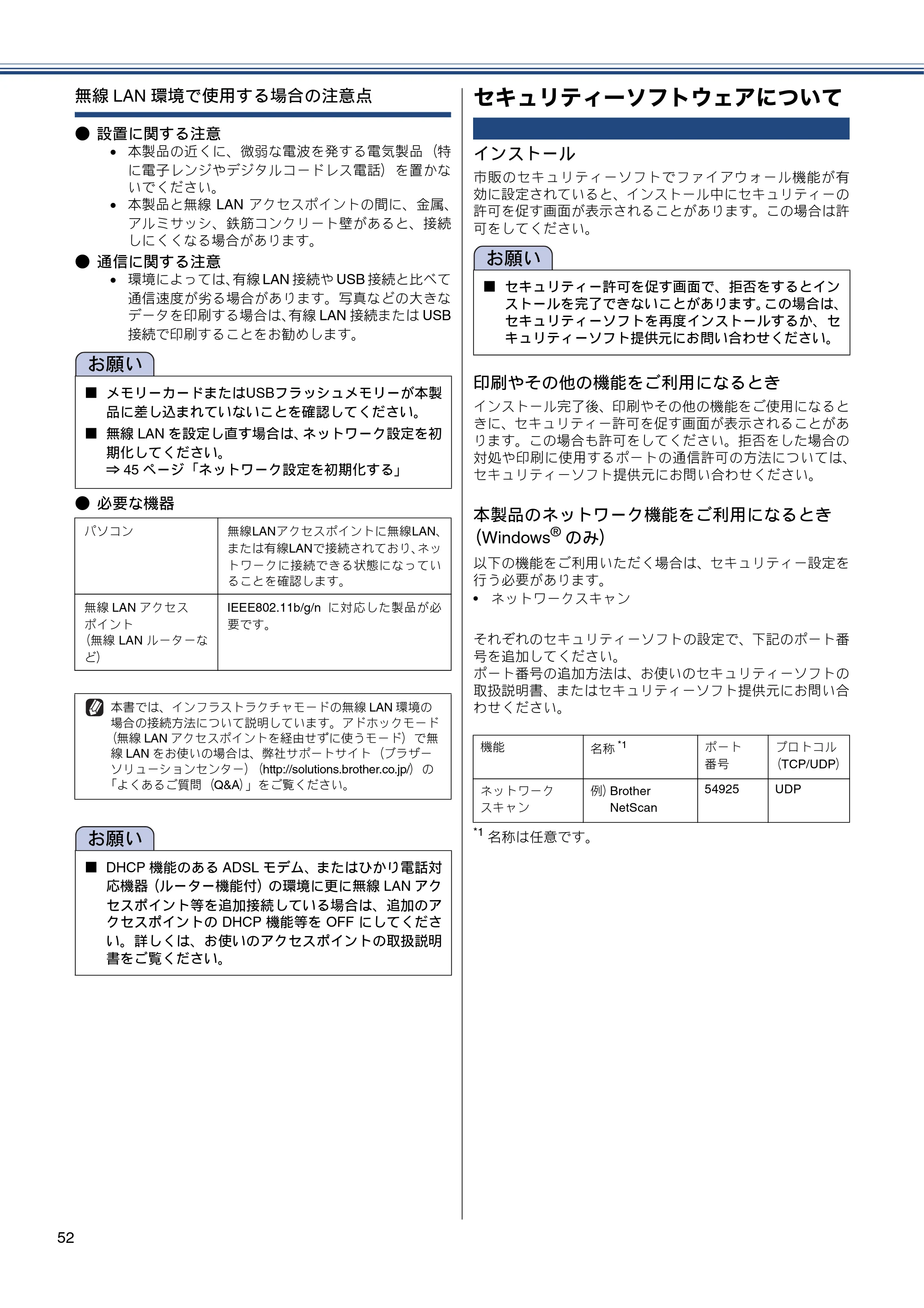 ブラザー DCP-J4215N-B/W かんたん設置ガイド — セキュリティーソフトウェアについて — 原本ページ — 52ページ