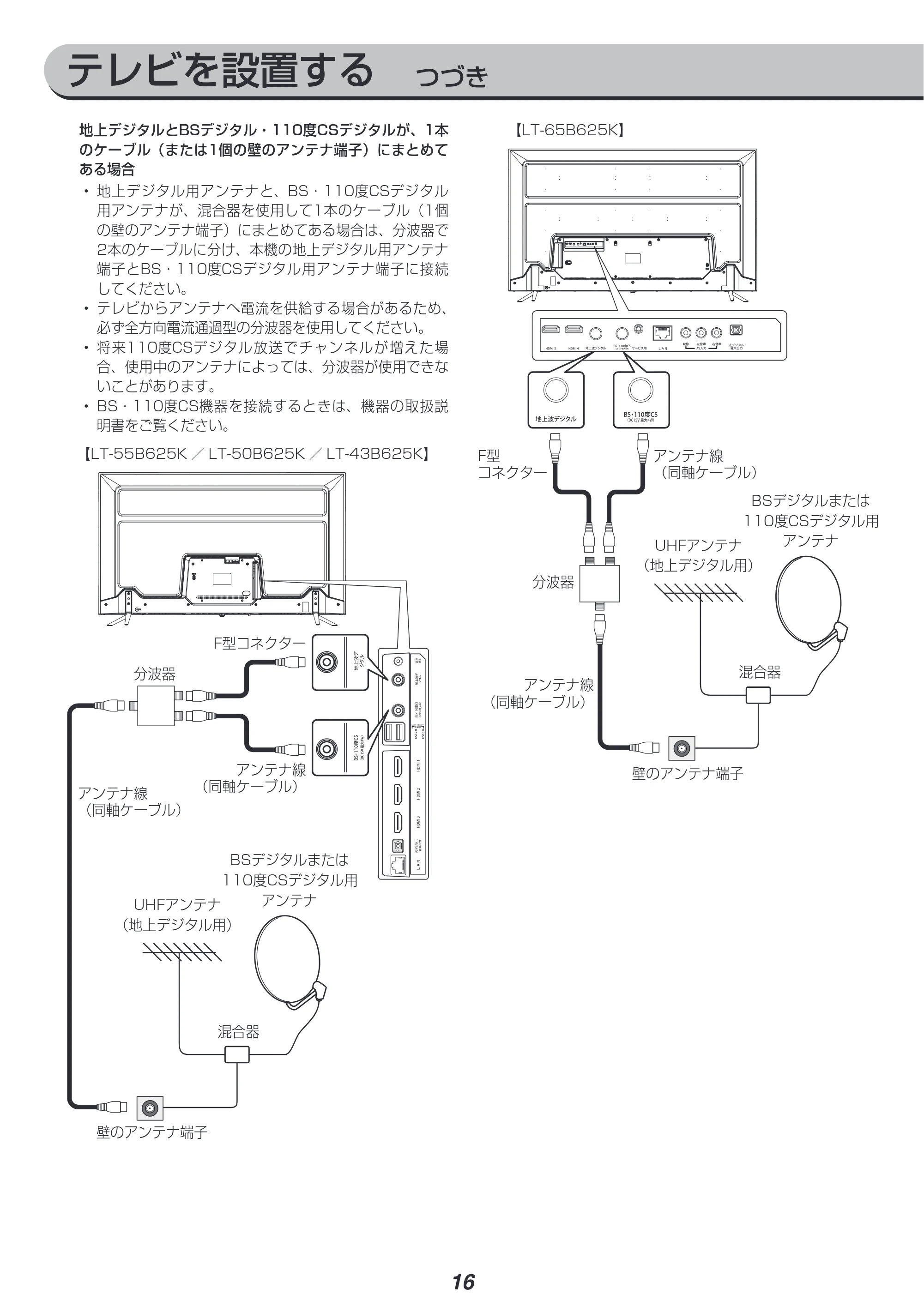 アイリスオーヤマ LT-65B625K 取扱説明書 — 原本ページ — 16ページ