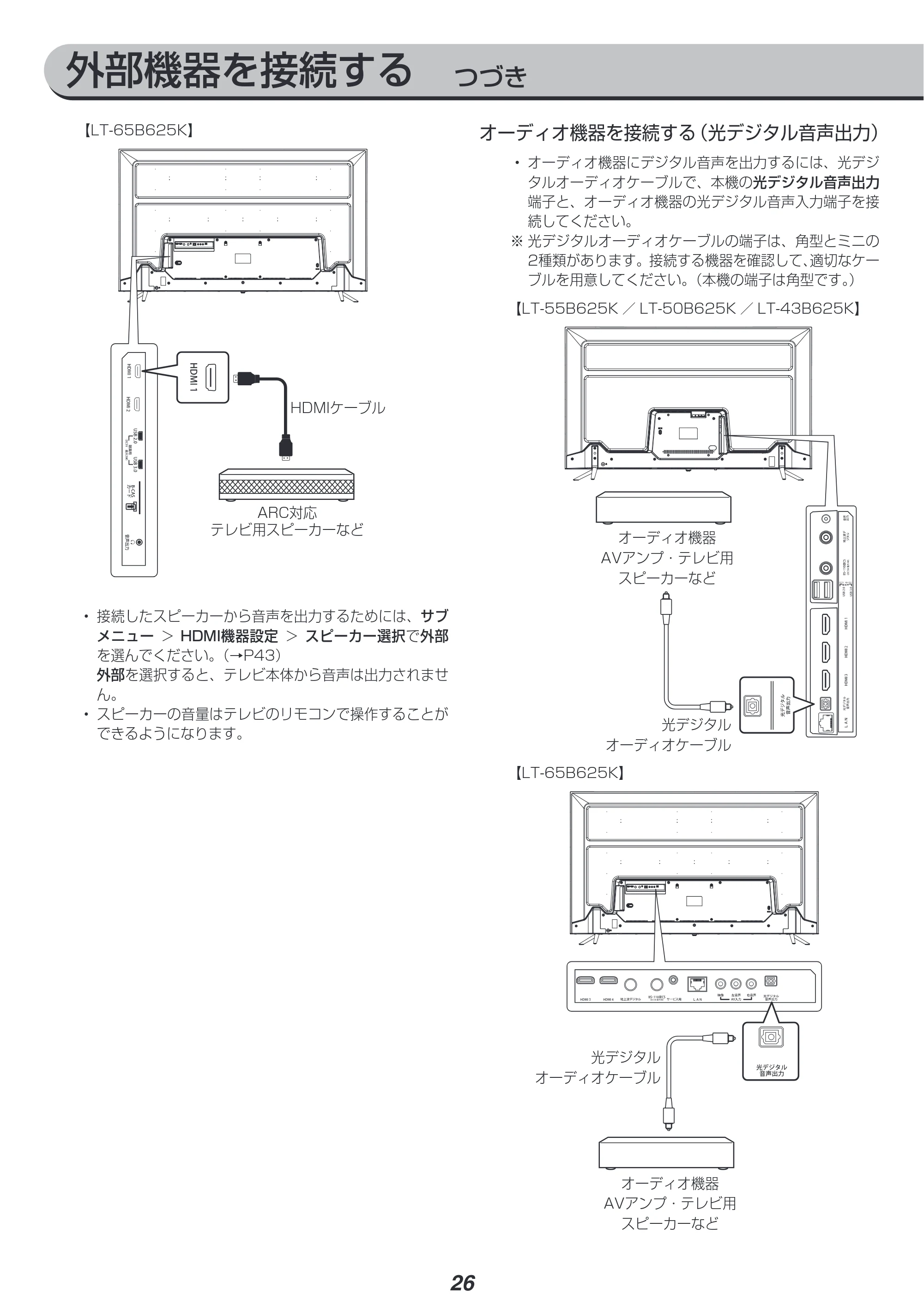 アイリスオーヤマ LT-65B625K 取扱説明書 — 原本ページ — 26ページ