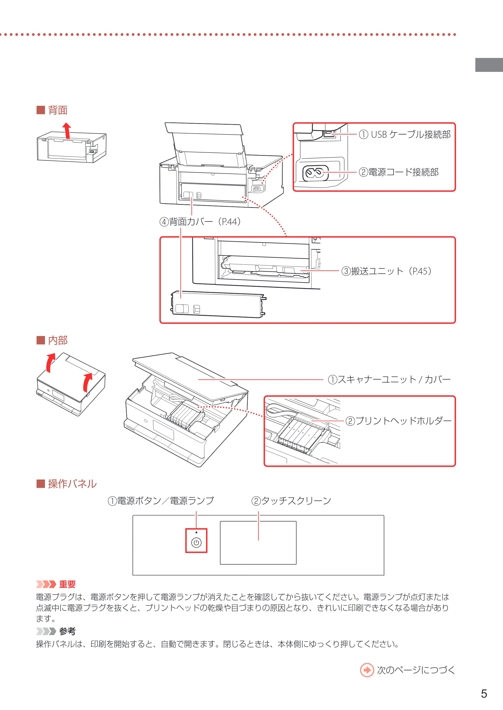 キヤノン PIXUS TS8730 設置・基本操作マニュアル 2023年10月26日掲載(PDF:8.0MB) — 原本ページ — 7ページ