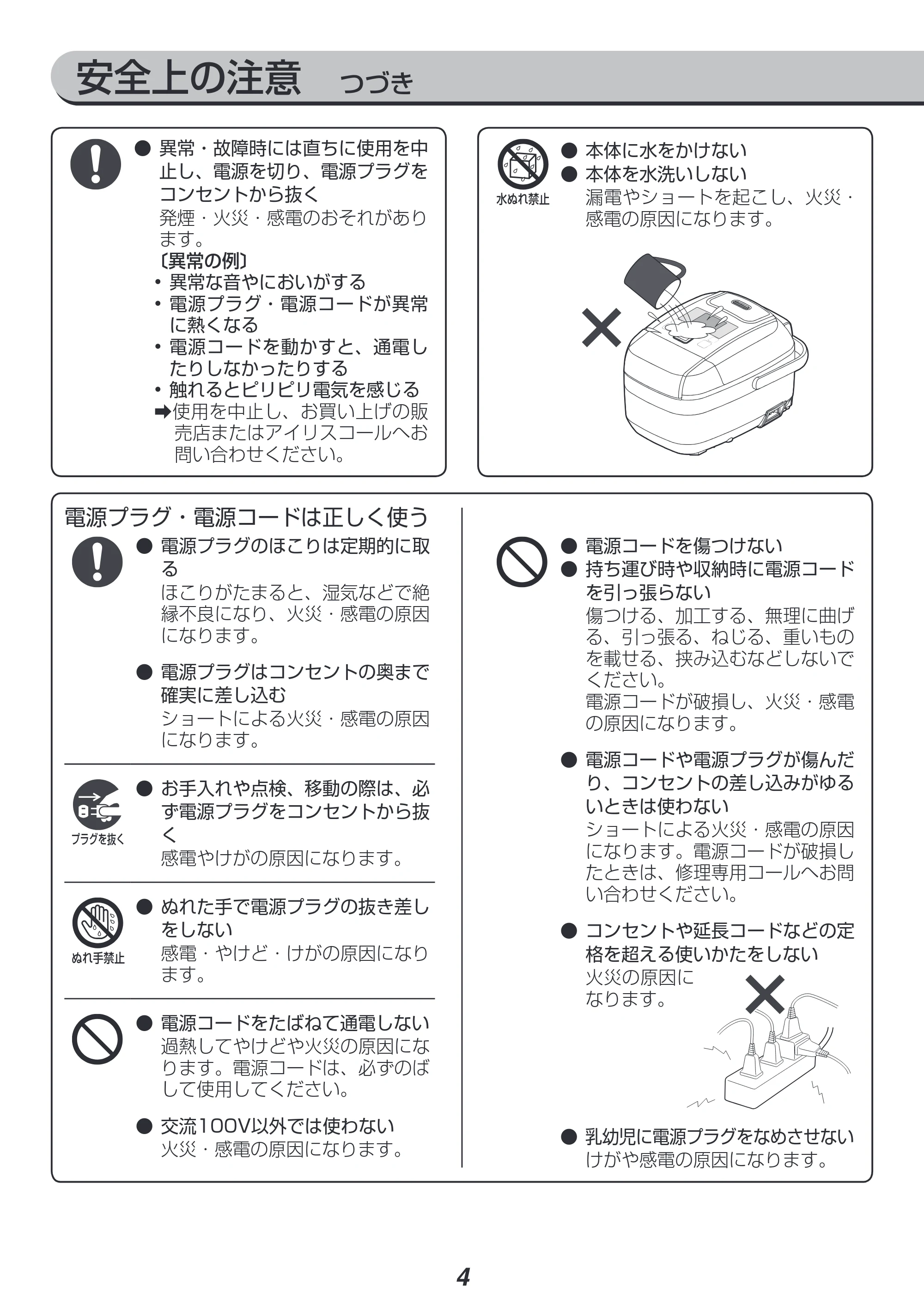 アイリスオーヤマ RC-PH30 取扱説明書 — 原本ページ — 4ページ