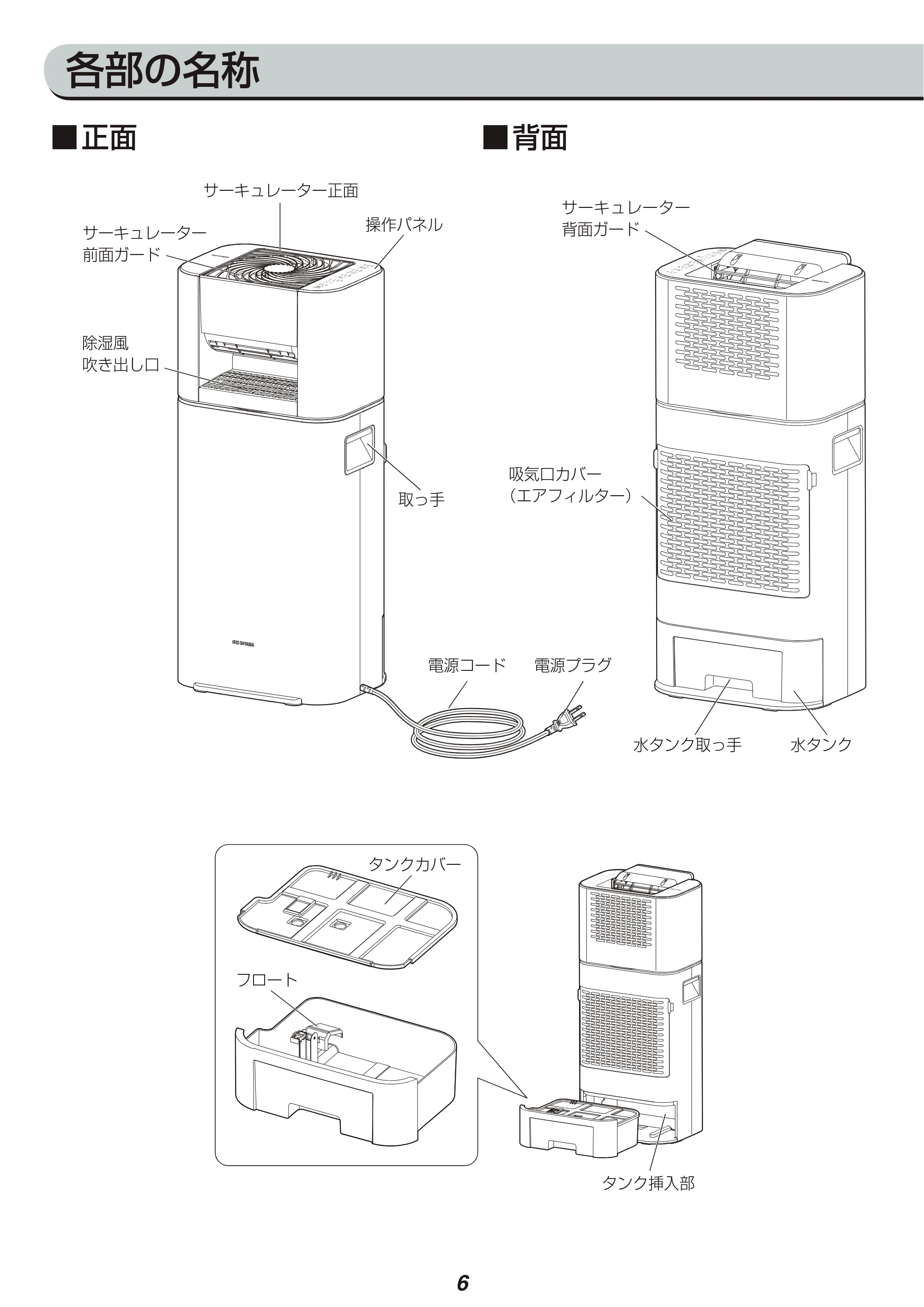 アイリスオーヤマ DDC-50 取扱説明書 — 原本ページ — 6ページ