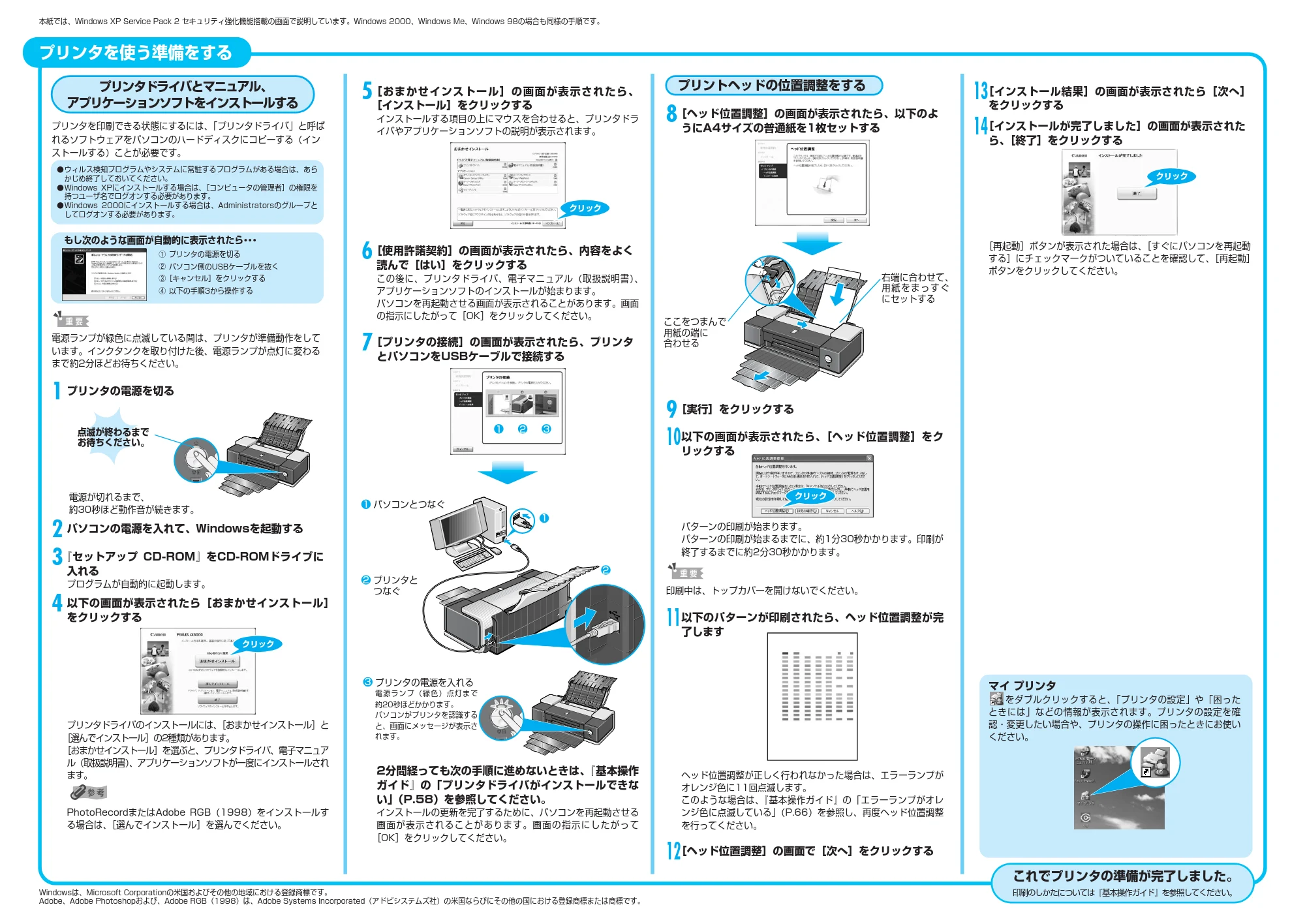 キヤノン PIXUS iX5000 かんたんスタートガイド (Windows版) (PDF形式/2.63Mバイト) — 原本ページ — 2ページ