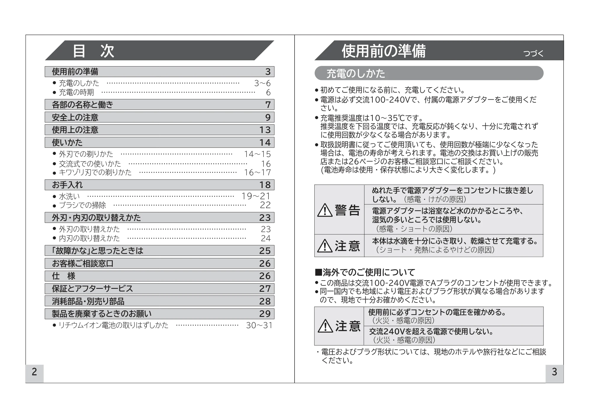 日立 RM-FLE100 取扱説明書 — 原本ページ — 2ページ