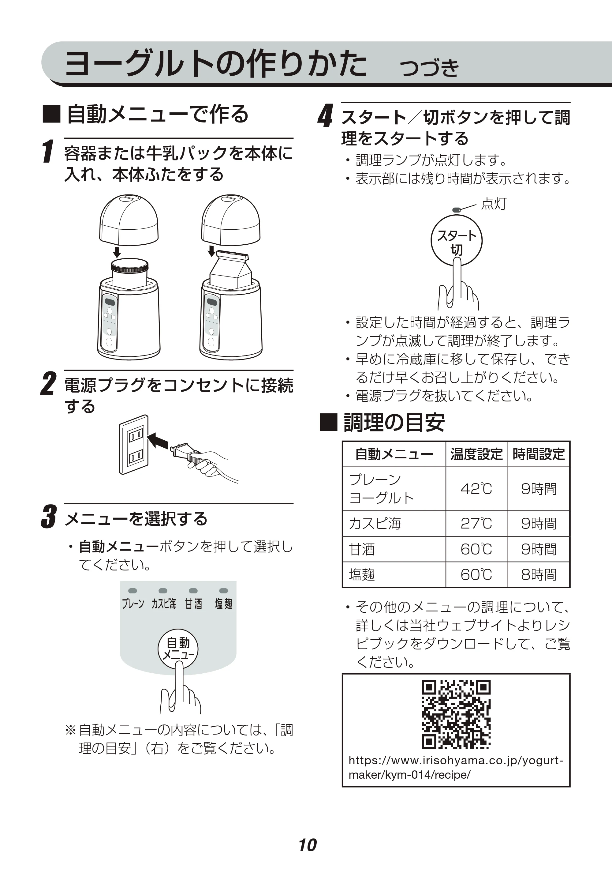 アイリスオーヤマ KYM-014 取扱説明書 — 原本ページ — 10ページ