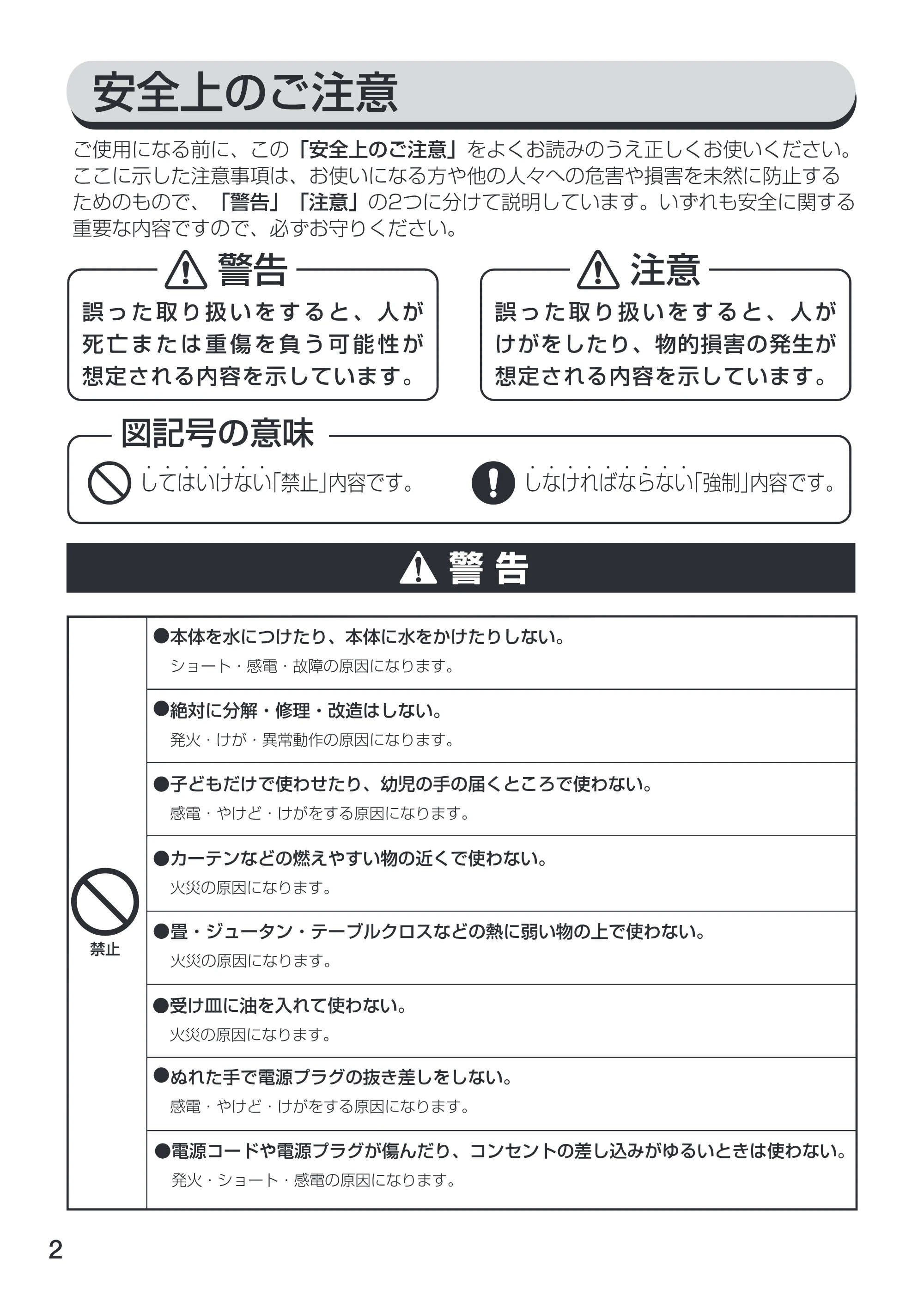 アイリスオーヤマ EOT-130K 取扱説明書 — 原本ページ — 2ページ