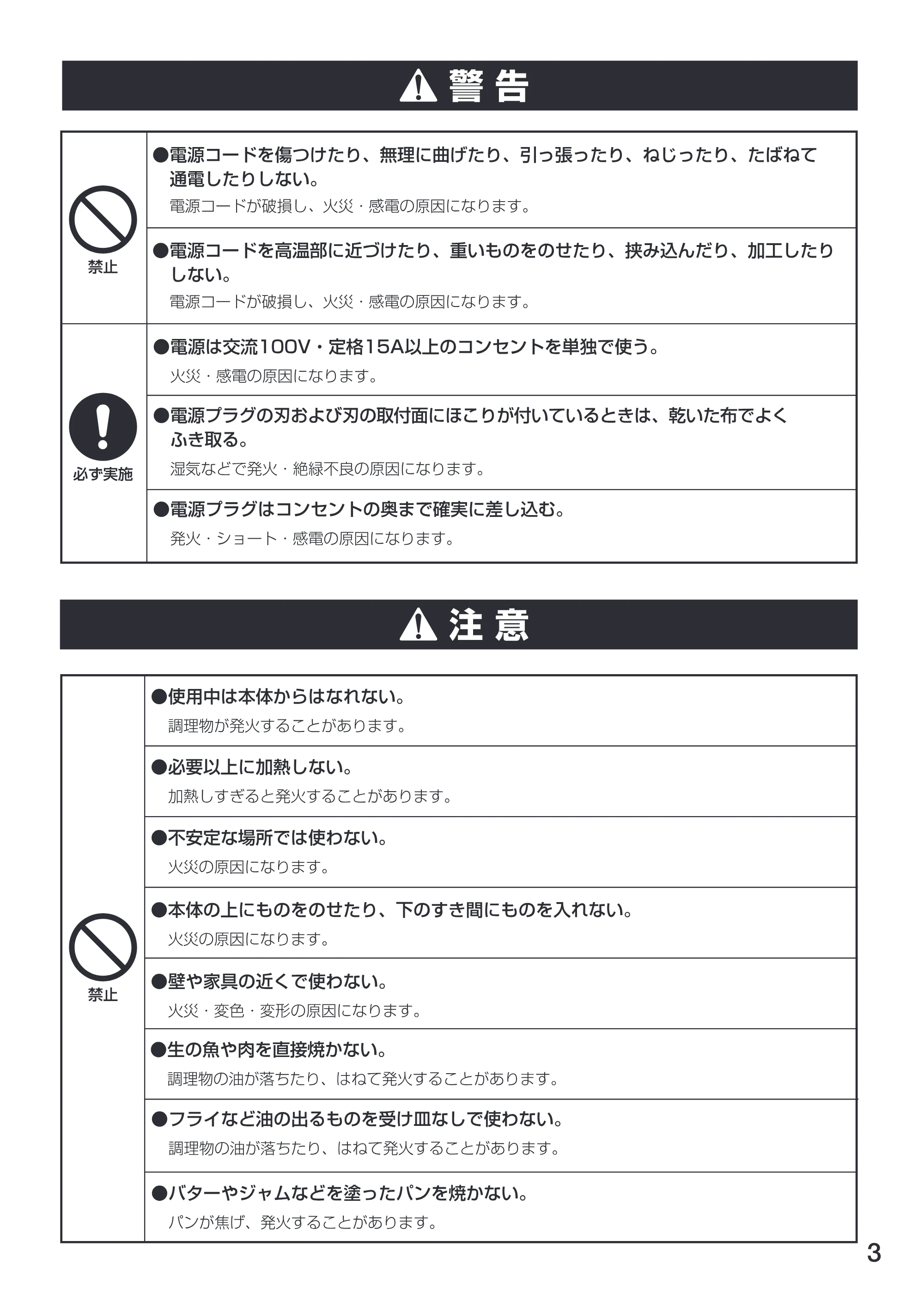 アイリスオーヤマ EOT-130K 取扱説明書 — 原本ページ — 3ページ
