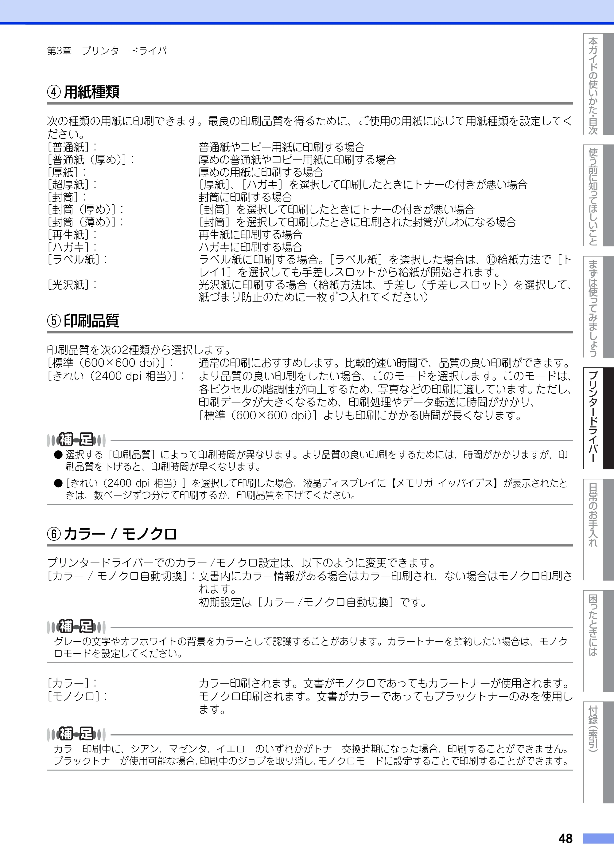 ブラザー HL-3140CW / HL-3170CDW ユーザーズガイド ~基本編~ — 原本ページ — 48ページ