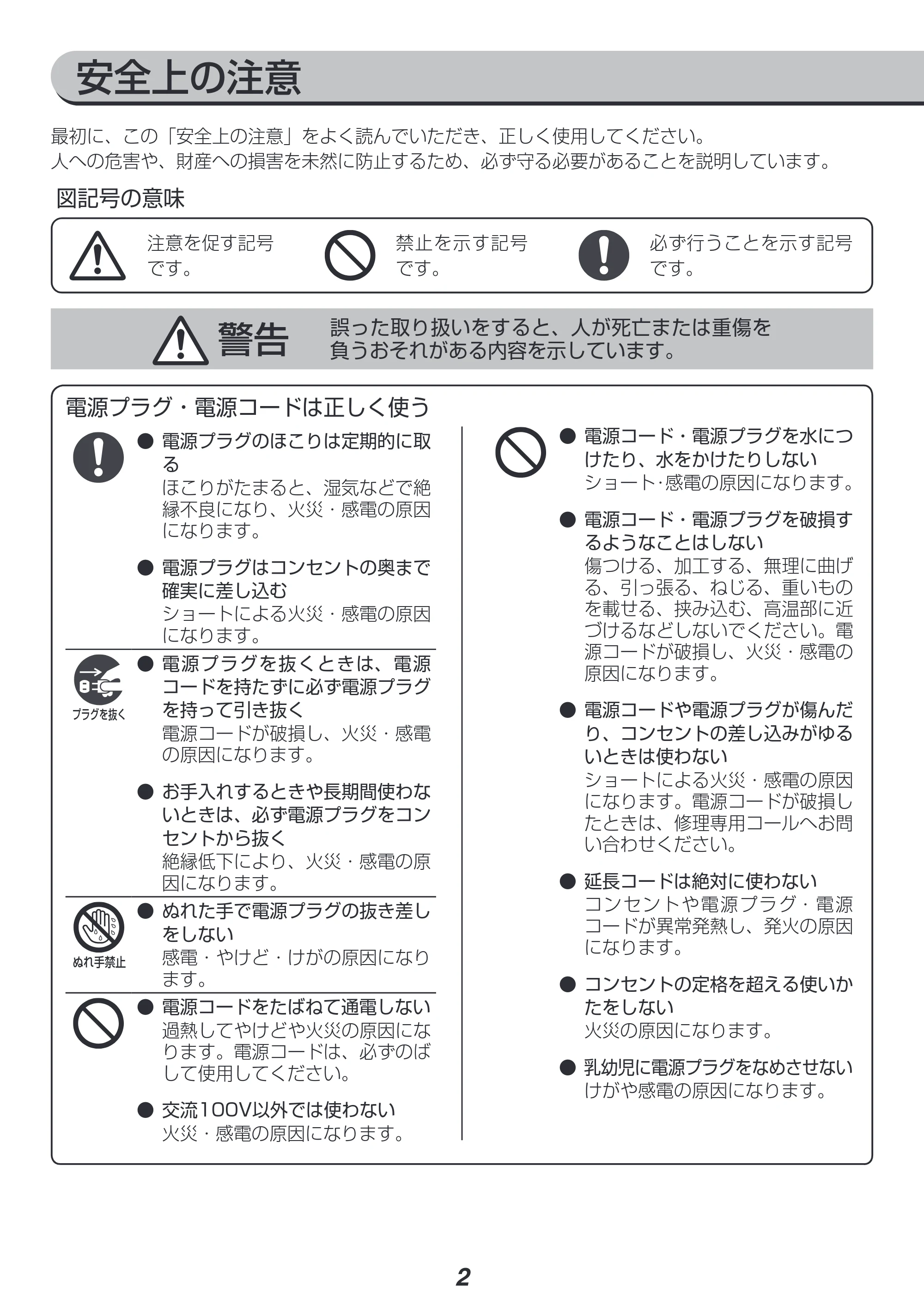 アイリスオーヤマ PZSH-5T 取扱説明書 — 原本ページ — 2ページ