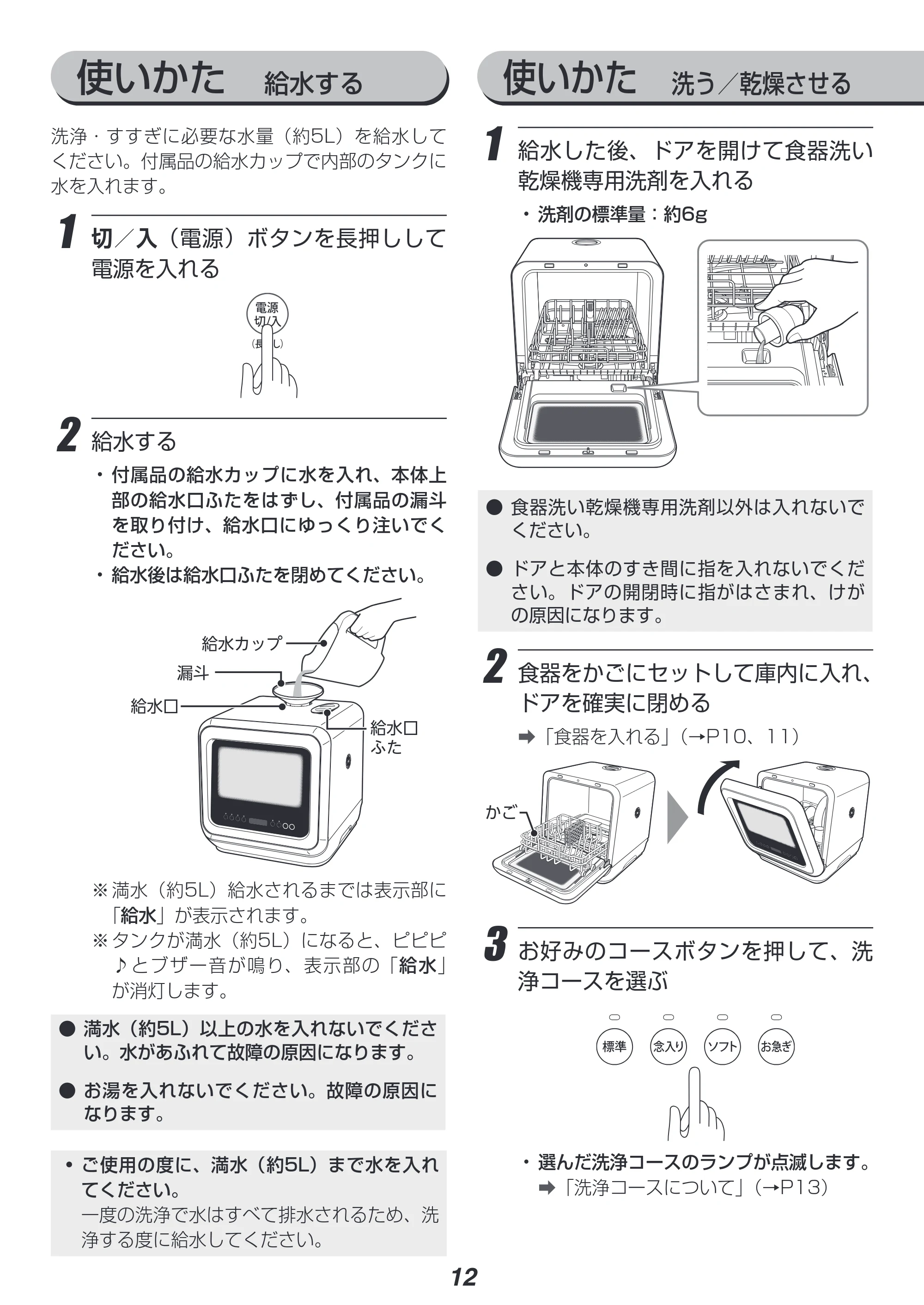 アイリスオーヤマ PZSH-5T 取扱説明書 — 原本ページ — 12ページ