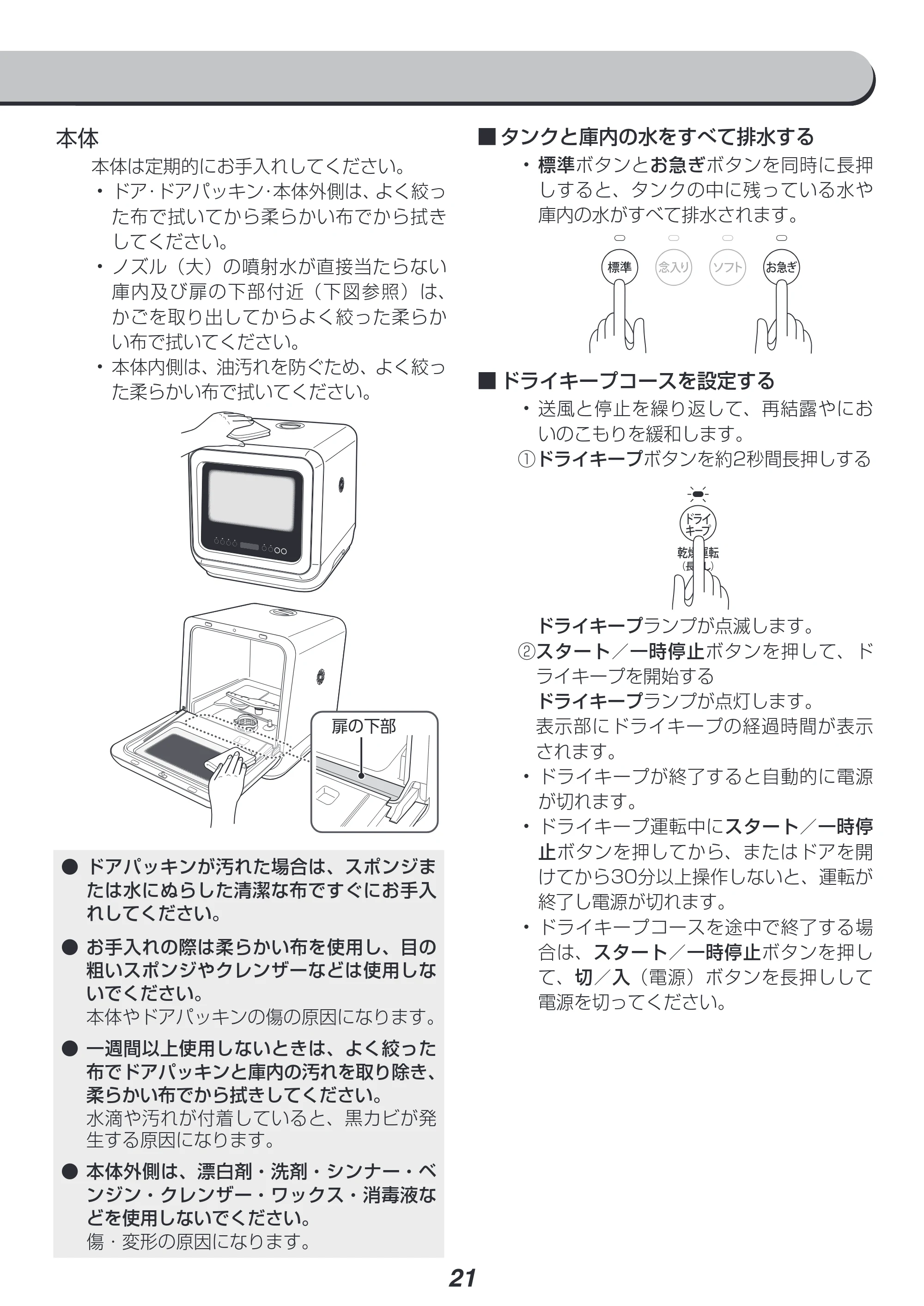 アイリスオーヤマ PZSH-5T 取扱説明書 — 原本ページ — 21ページ