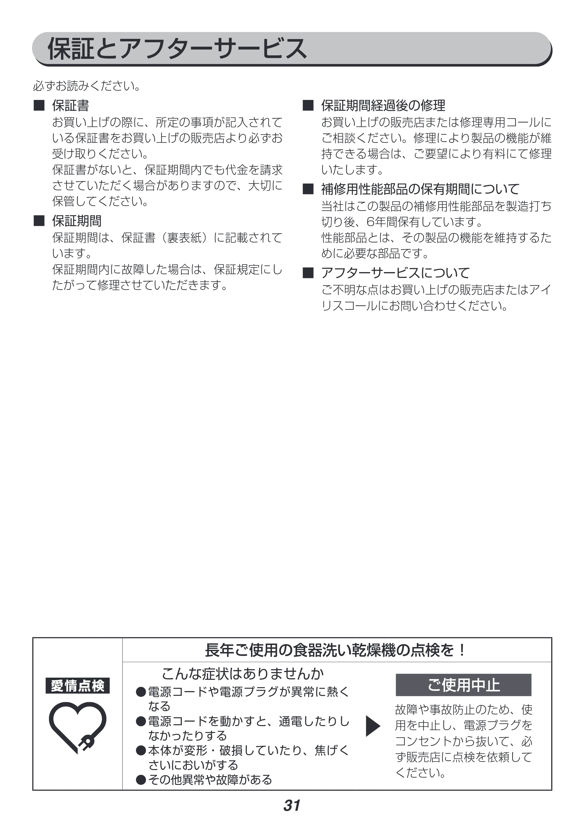 アイリスオーヤマ PZSH-5T 取扱説明書 — 原本ページ — 31ページ