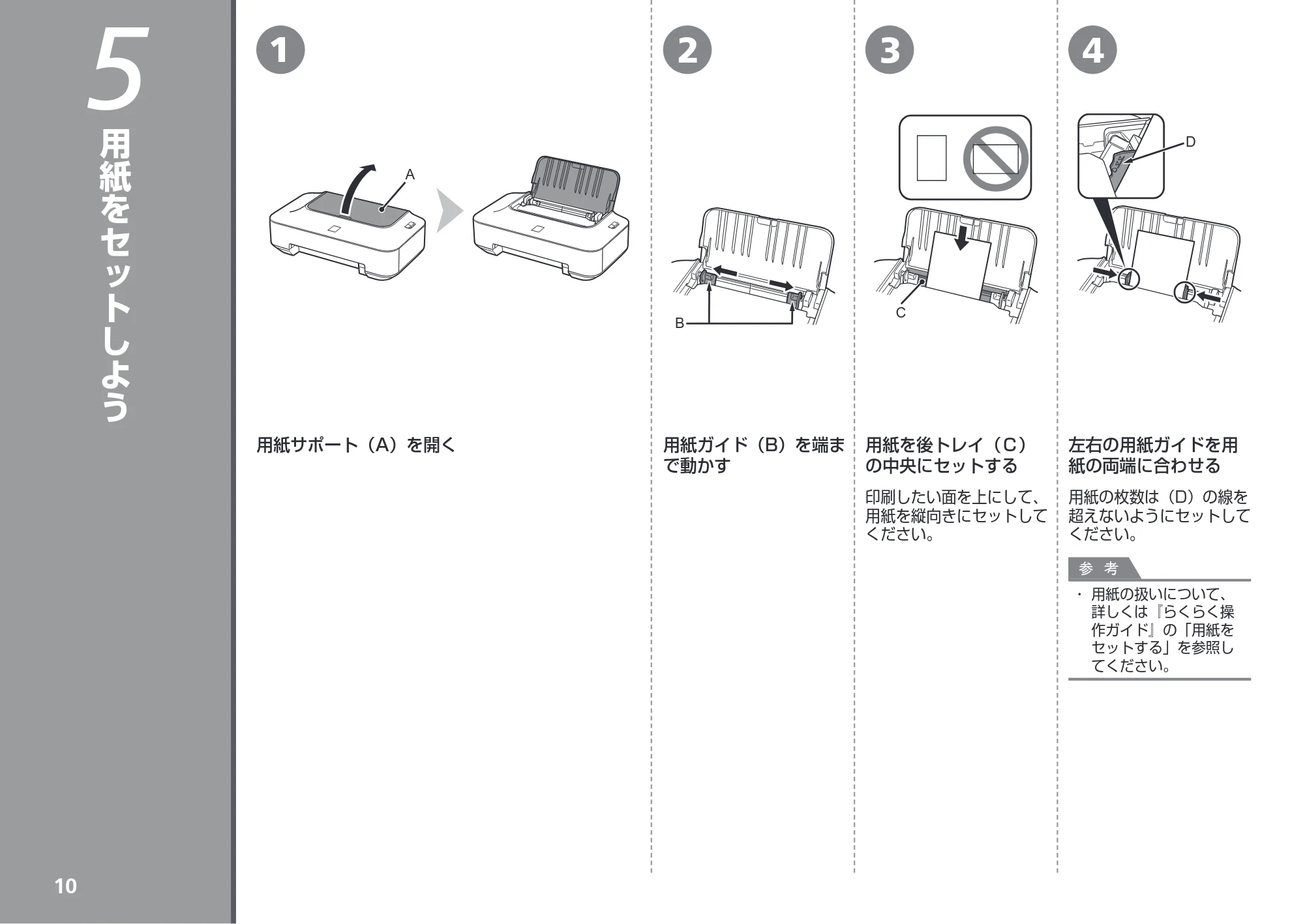 キヤノン PIXUS iP2700 かんたんスタートガイド （PDF形式／3.27Mバイト） — 5 用紙をセットしよう — 原本ページ — 12ページ