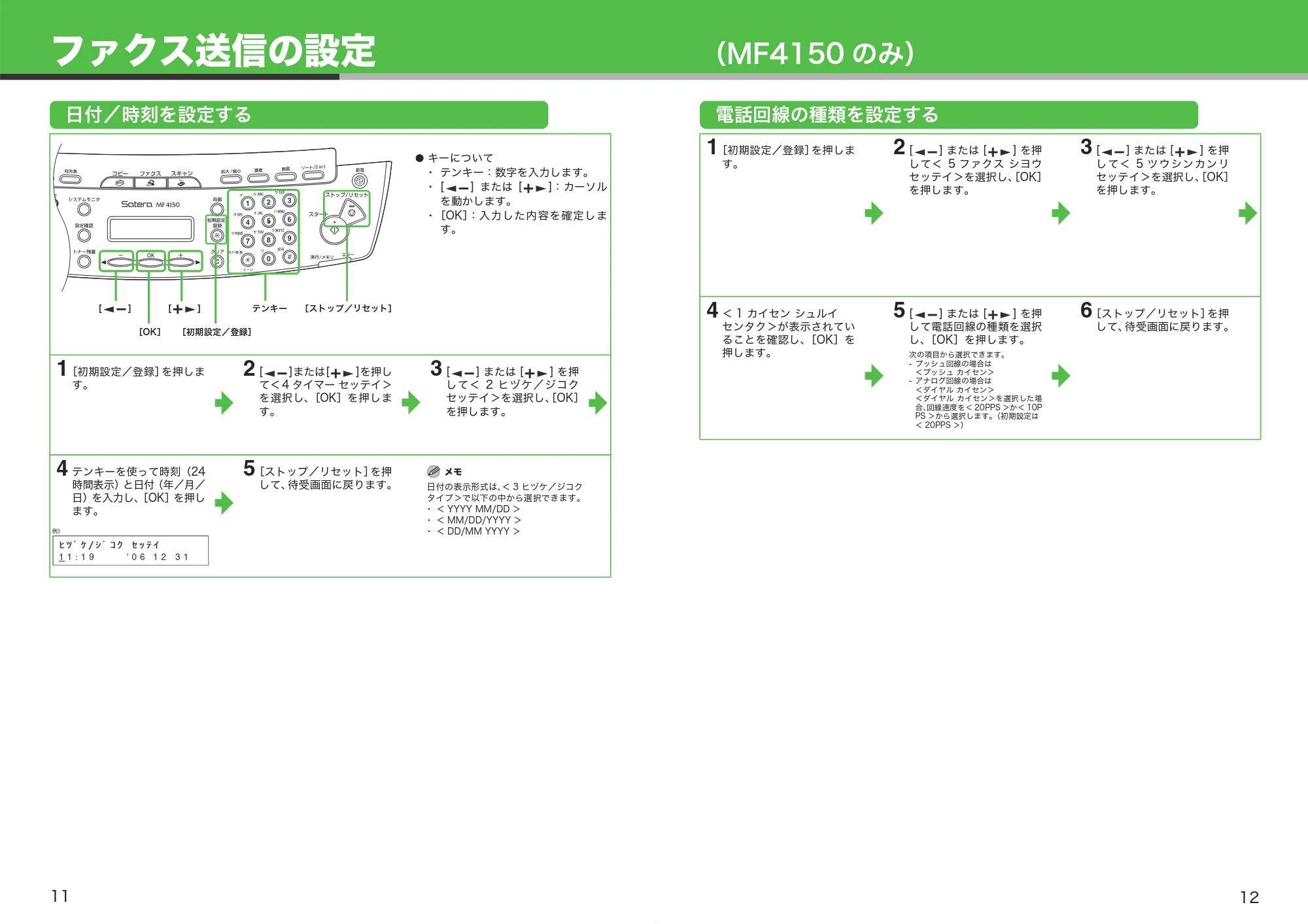 キヤノン MF4150/MF4130/MF4120 スタートアップガイド （PDF形式／2.27Mバイト） — ファクス送信の設定 （MF4150のみ） — 原本ページ — 7ページ