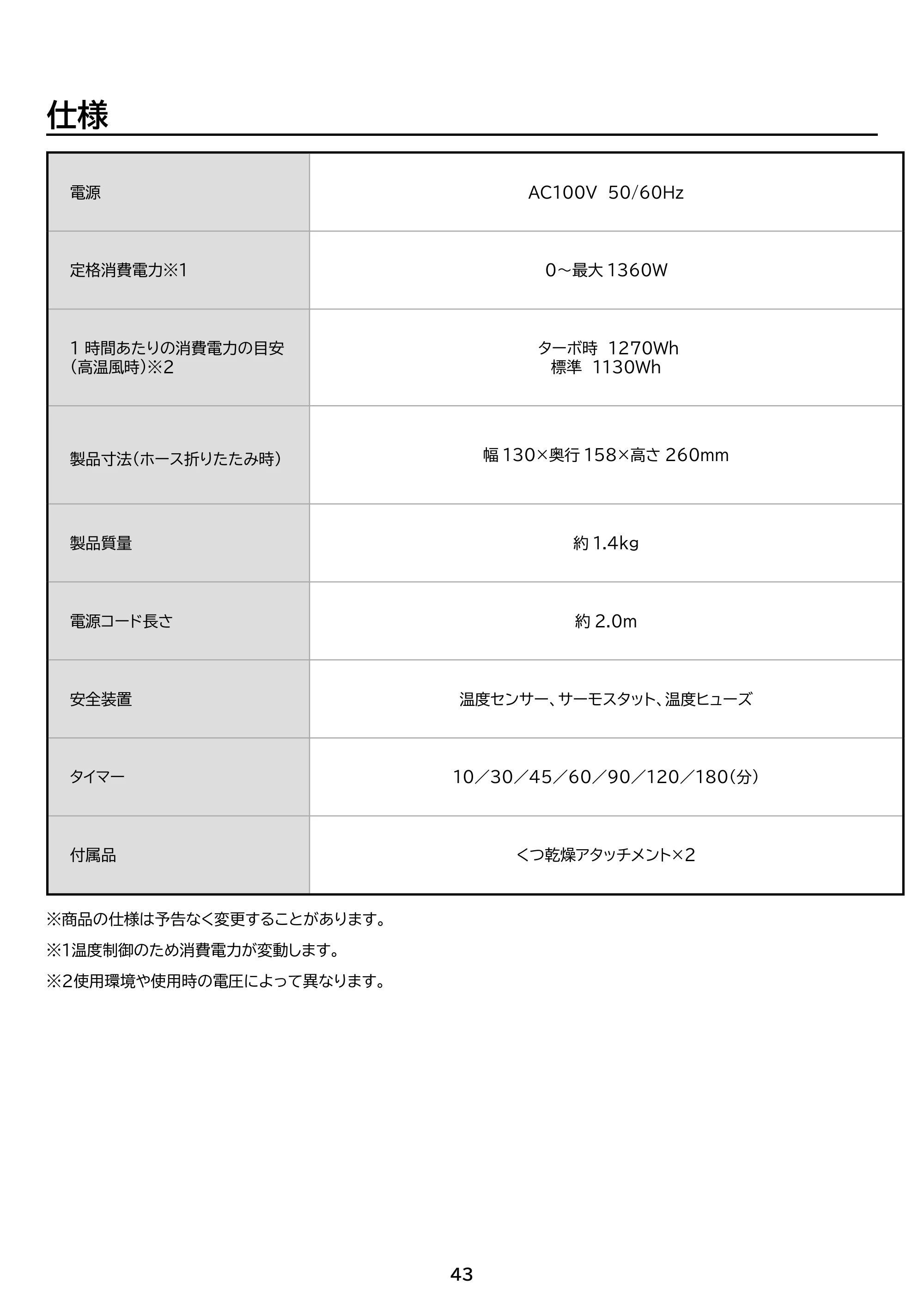 アイリスオーヤマ JSK-W10 取扱説明書 — 原本ページ — 43ページ