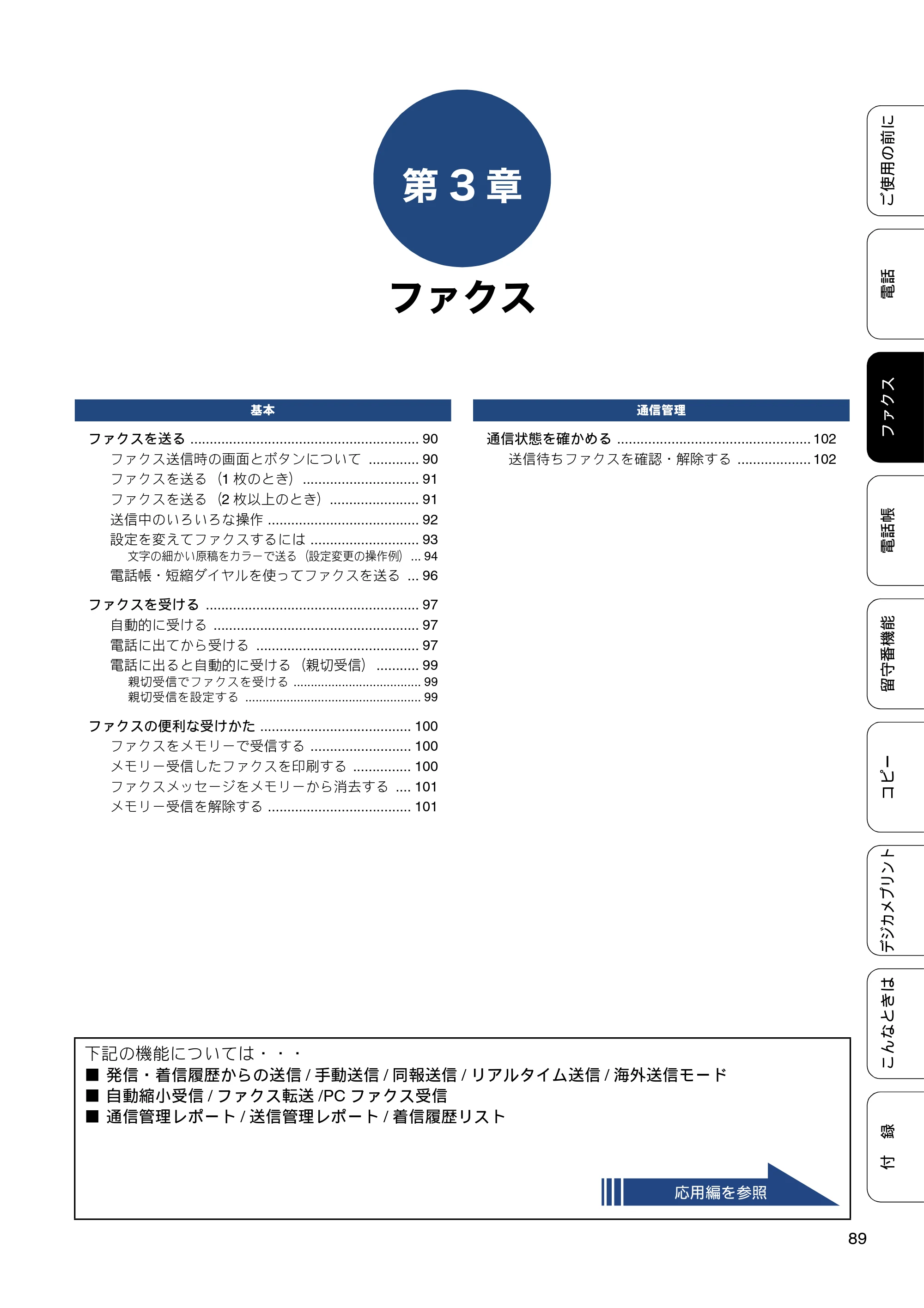 ブラザー MFC-J727D / MFC-J727DW ユーザーズガイド ~基本編~ — 第3章 ファクス — 原本ページ — 89ページ