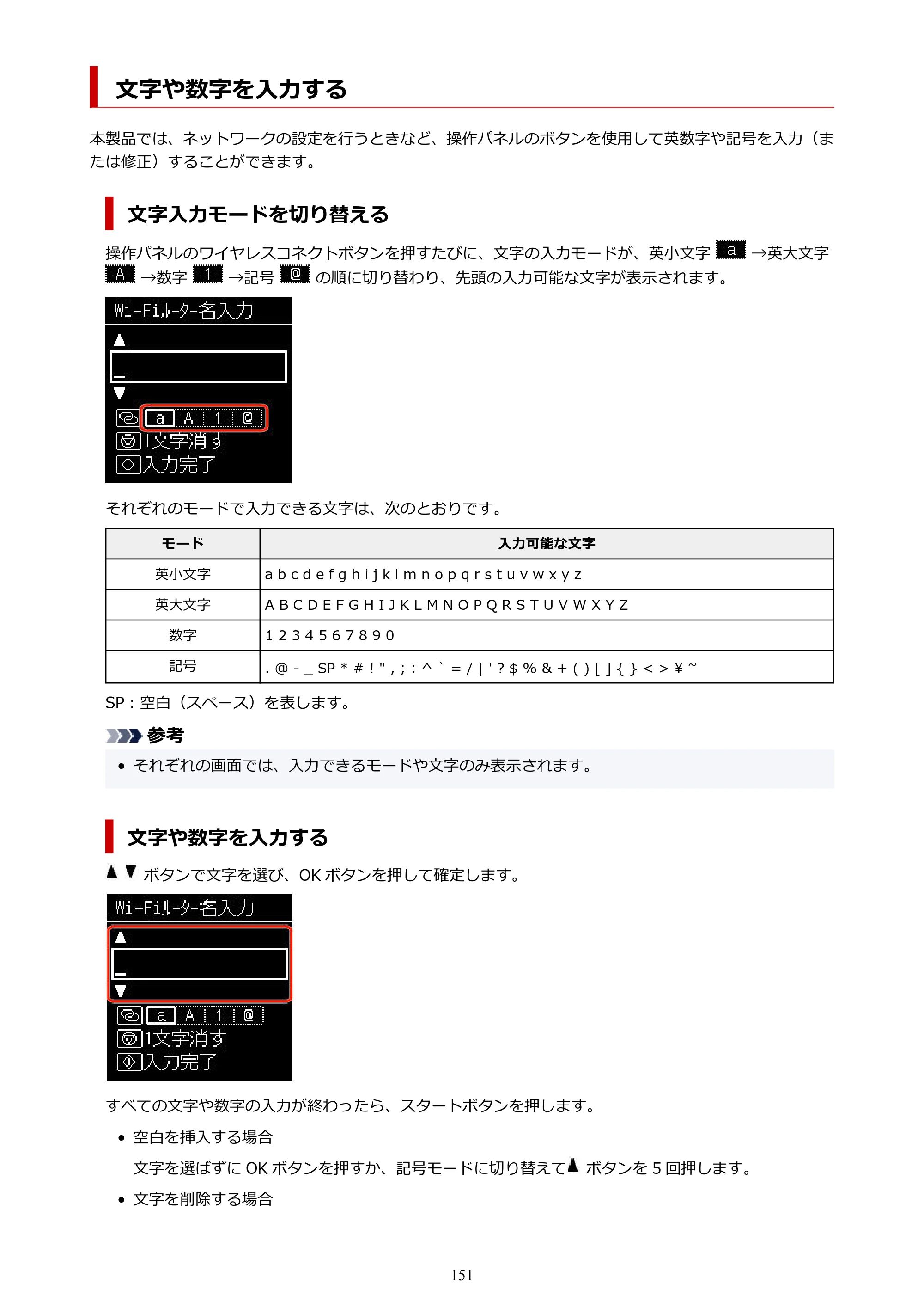 キヤノン PIXUS TS7530 オンラインマニュアル PDF版（Windows版） — 文字や数字を入力する — 原本ページ — 151ページ