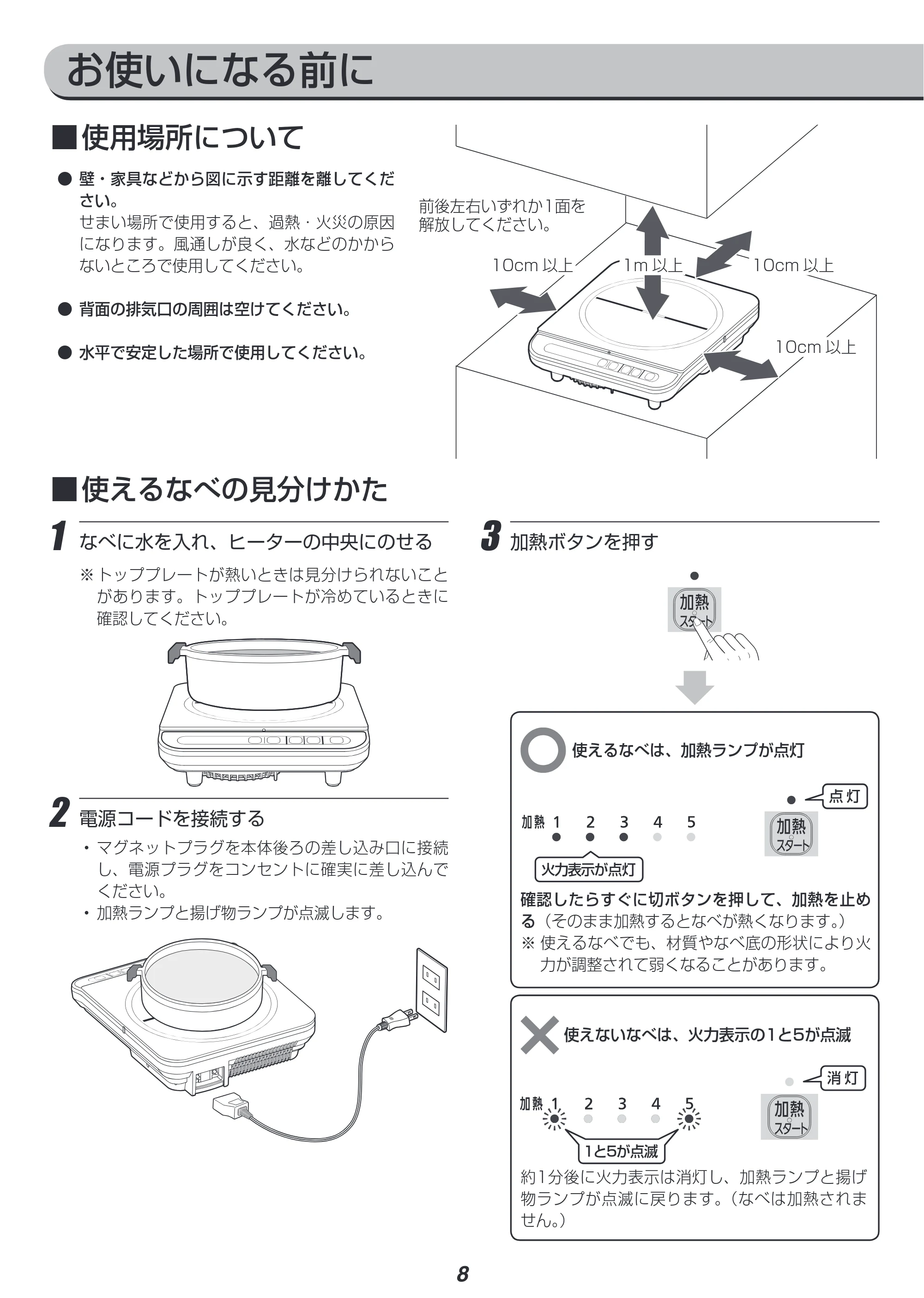 アイリスオーヤマ IHK-T34 取扱説明書 — 原本ページ — 8ページ