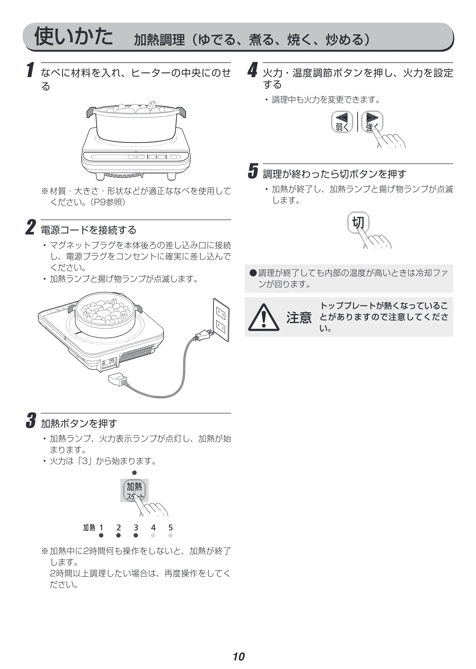 アイリスオーヤマ IHK-T34 取扱説明書 — 原本ページ — 10ページ