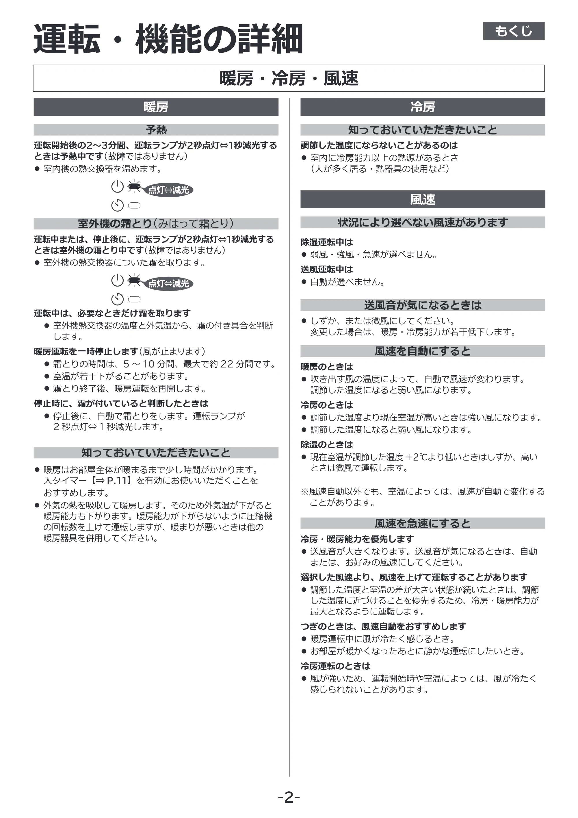日立 RAS-BJ2226S / RAS-BJ2526S / RAS-BJ2826S 補足説明書(Web掲載のみ) — 運転・機能の詳細 — 原本ページ — 2ページ