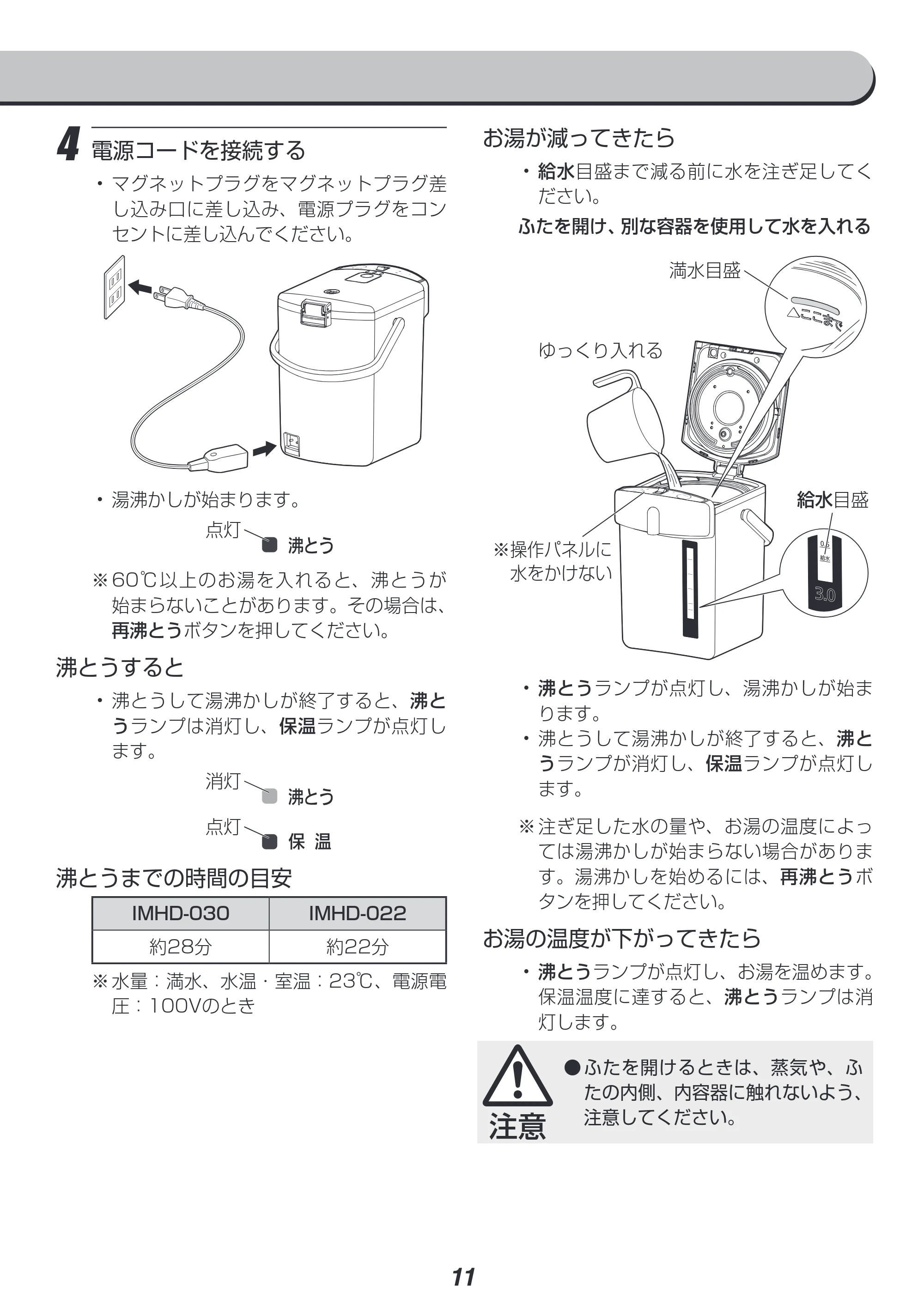 アイリスオーヤマ IMHD-030 取扱説明書 — 原本ページ — 11ページ