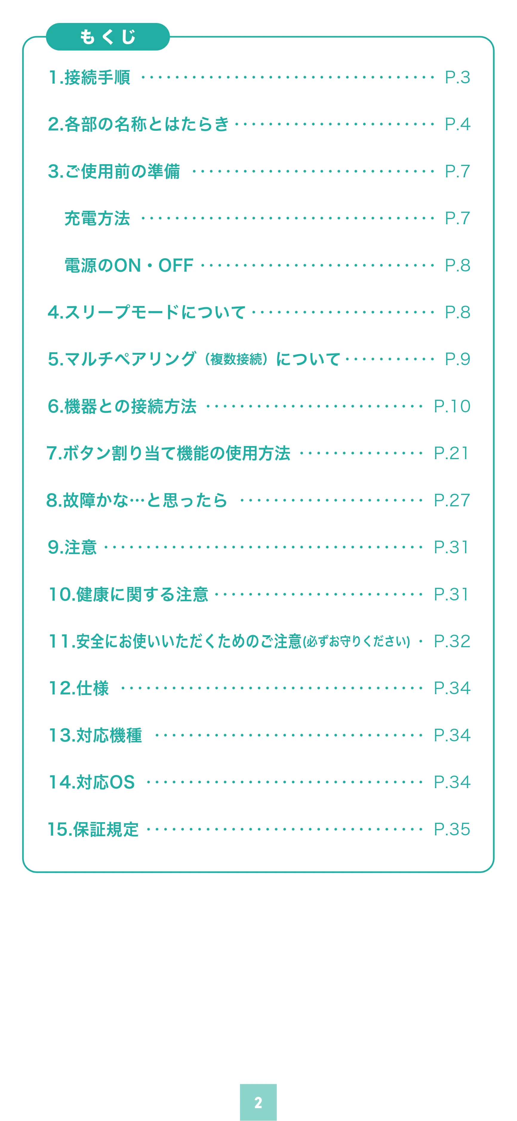 サンワサプライ MA-WBIRS635BK 取扱説明書 — 原本ページ — 2ページ