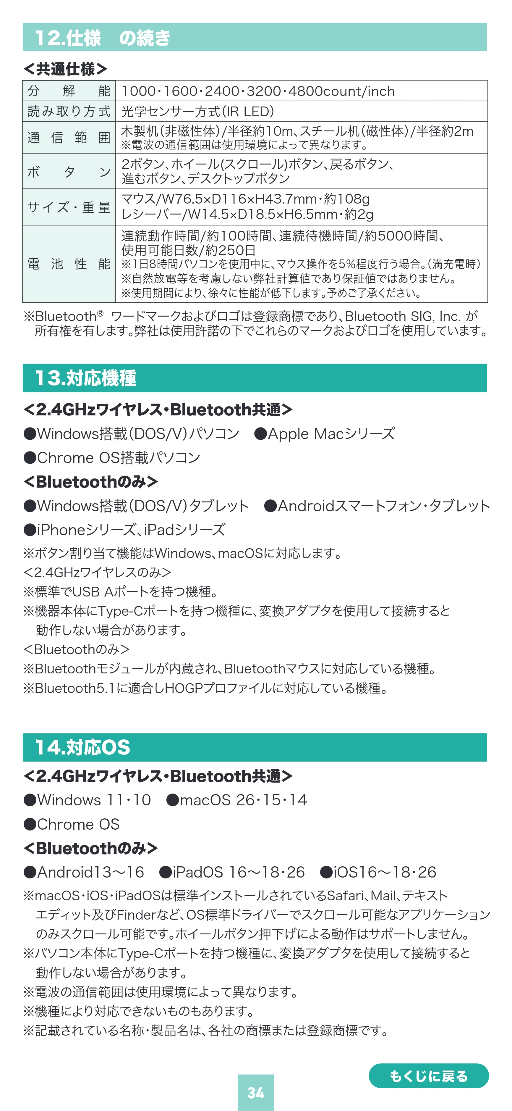サンワサプライ MA-WBIRS635BK 取扱説明書 — 原本ページ — 34ページ