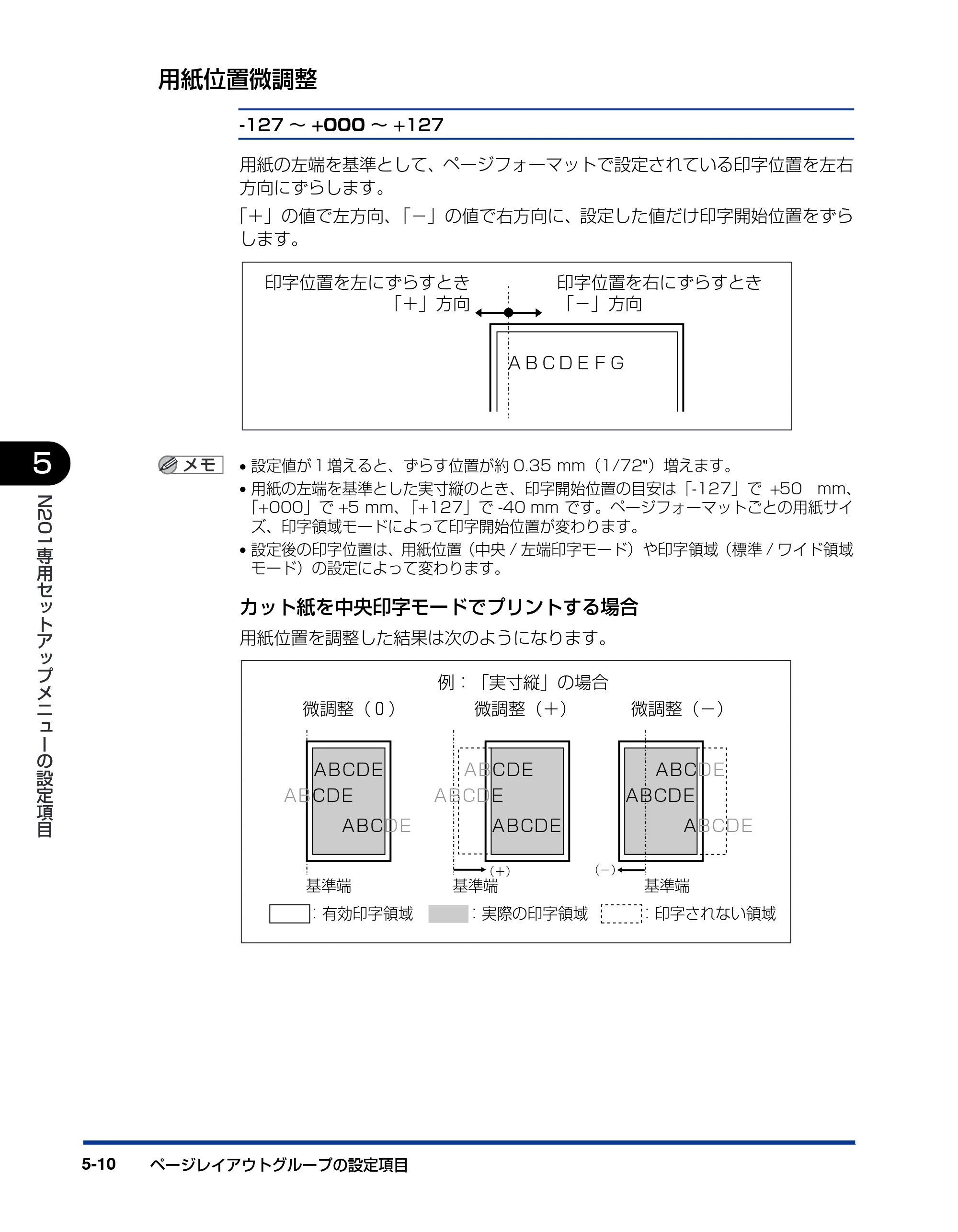 キヤノン LBP3800/3700 LIPS機能ガイド 2006年5月25日更新 （PDF形式／4.76Mバイト） — 用紙位置微調整 — 原本ページ — 118ページ
