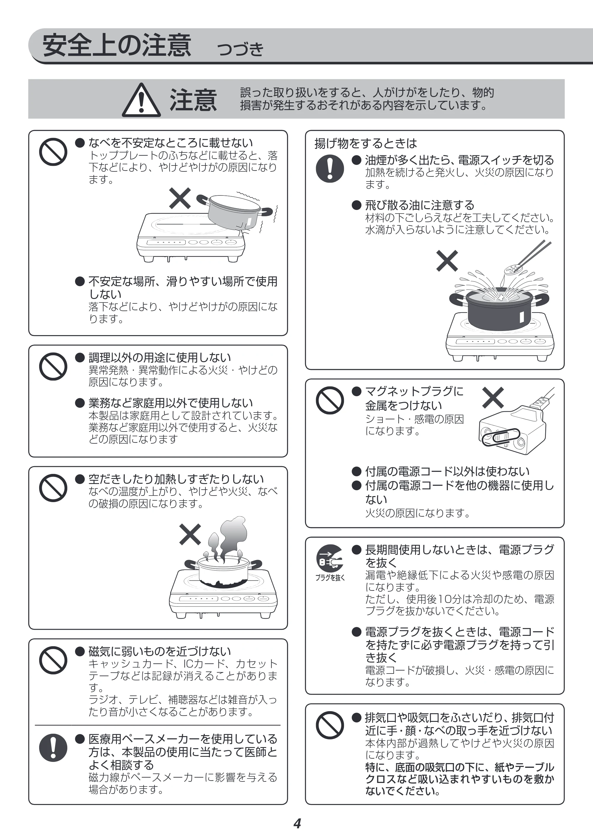 アイリスオーヤマ IHK-T38 取扱説明書 — 原本ページ — 4ページ