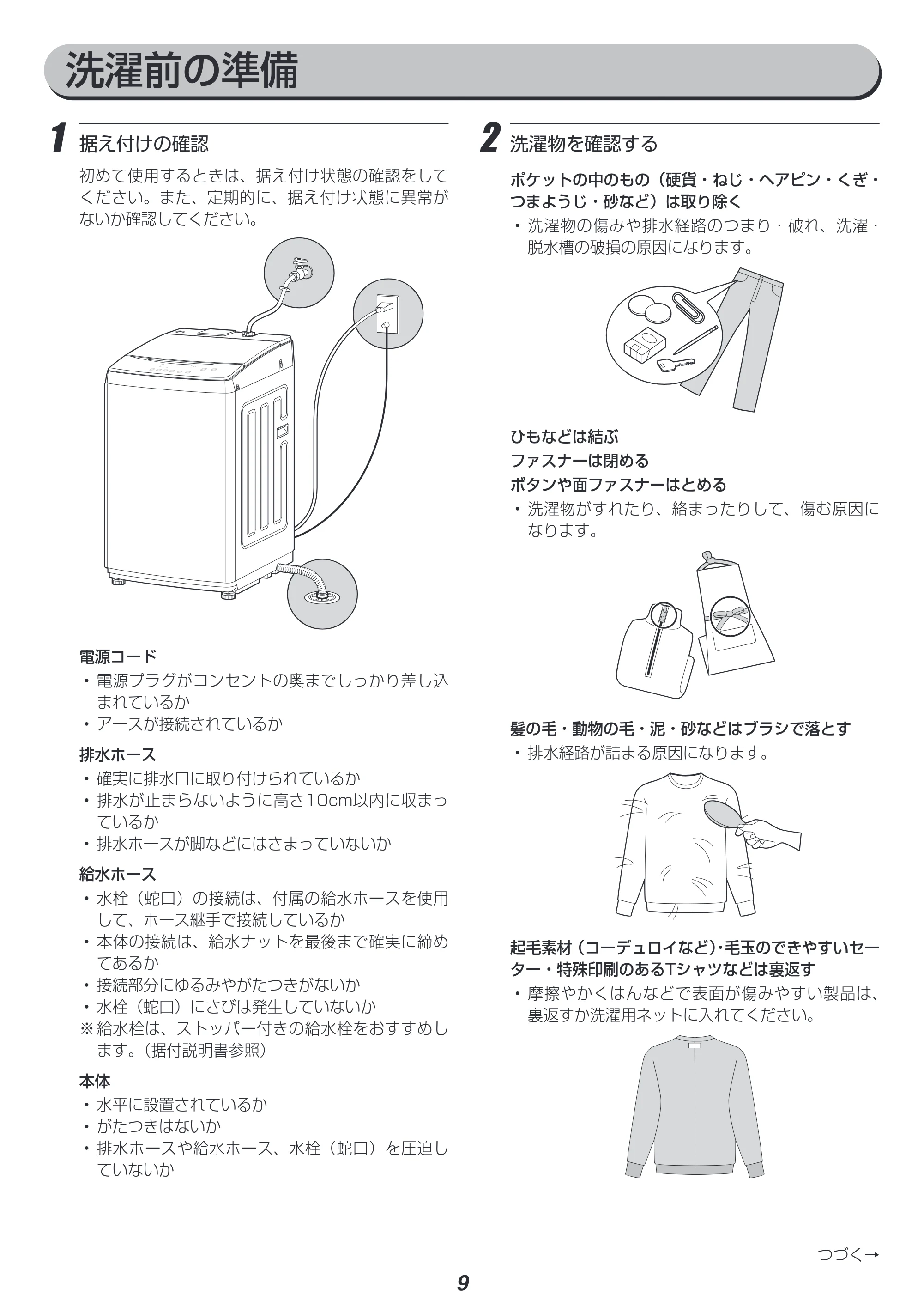 アイリスオーヤマ IAW-T806HA 取扱説明書 — 原本ページ — 9ページ