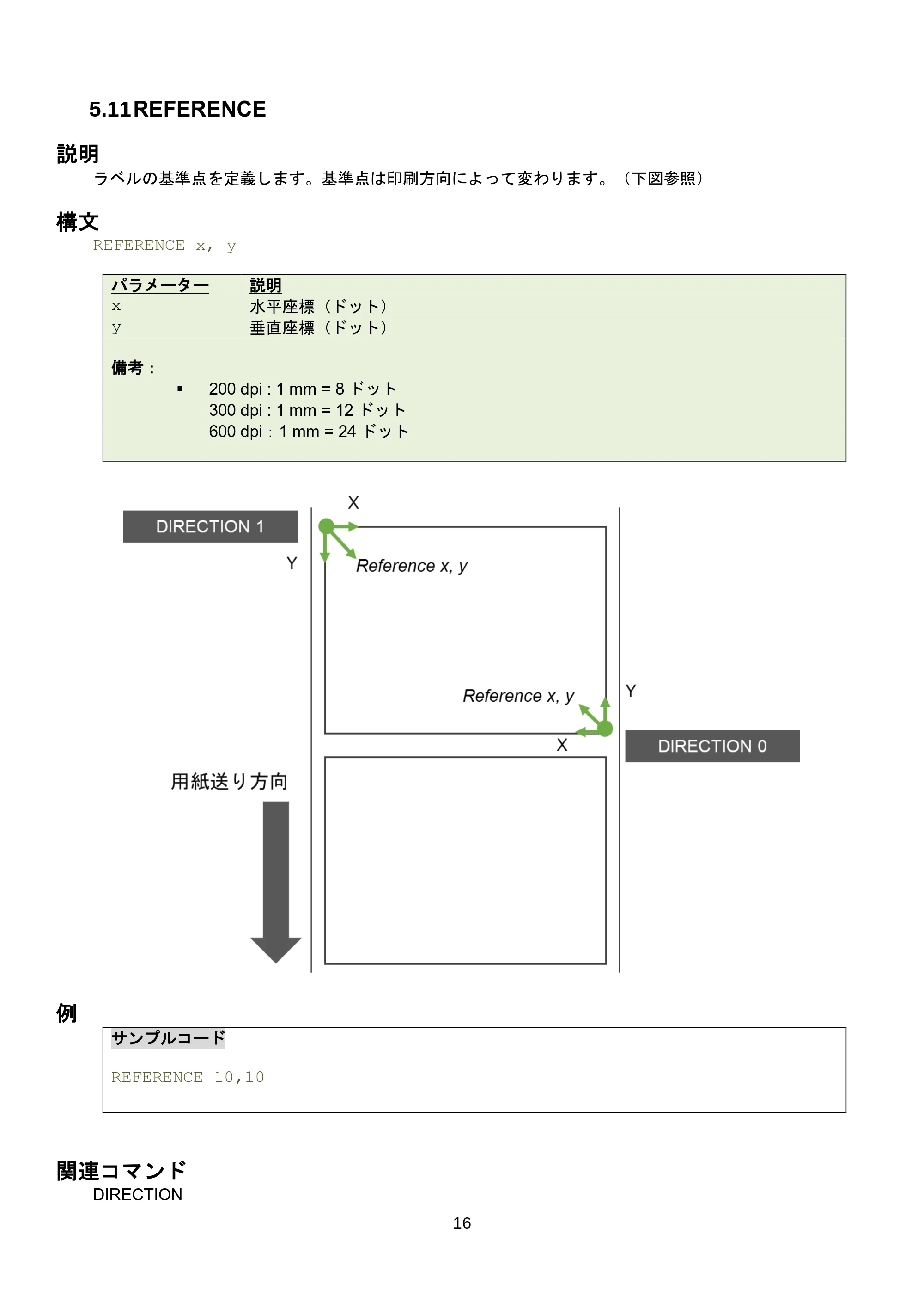 ブラザー RJ-3035B / RJ-2035B / TD-4420TN FBPLコマンドリファレンス — 5.16 FEED — 原本ページ — 22ページ