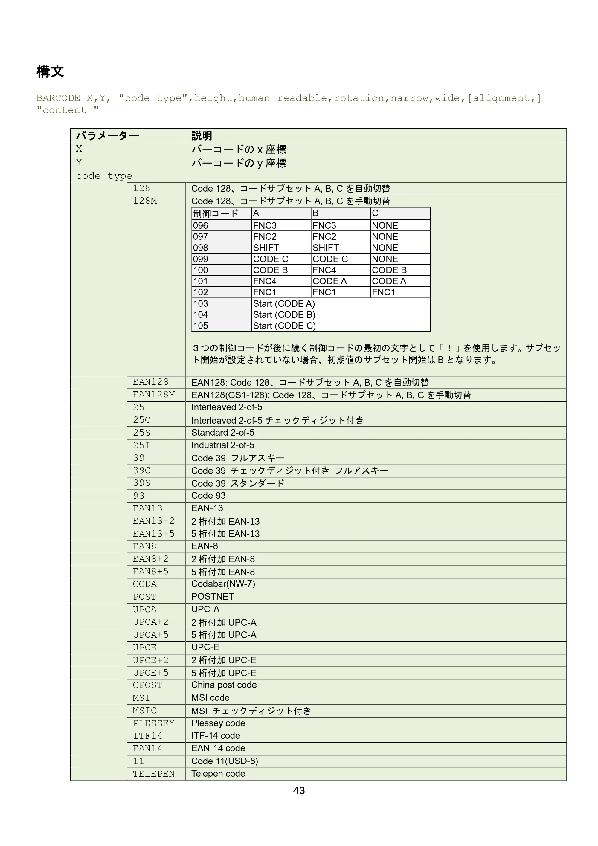 ブラザー RJ-3035B / RJ-2035B / TD-4420TN FBPLコマンドリファレンス — 6.3 TLC39 — 原本ページ — 49ページ