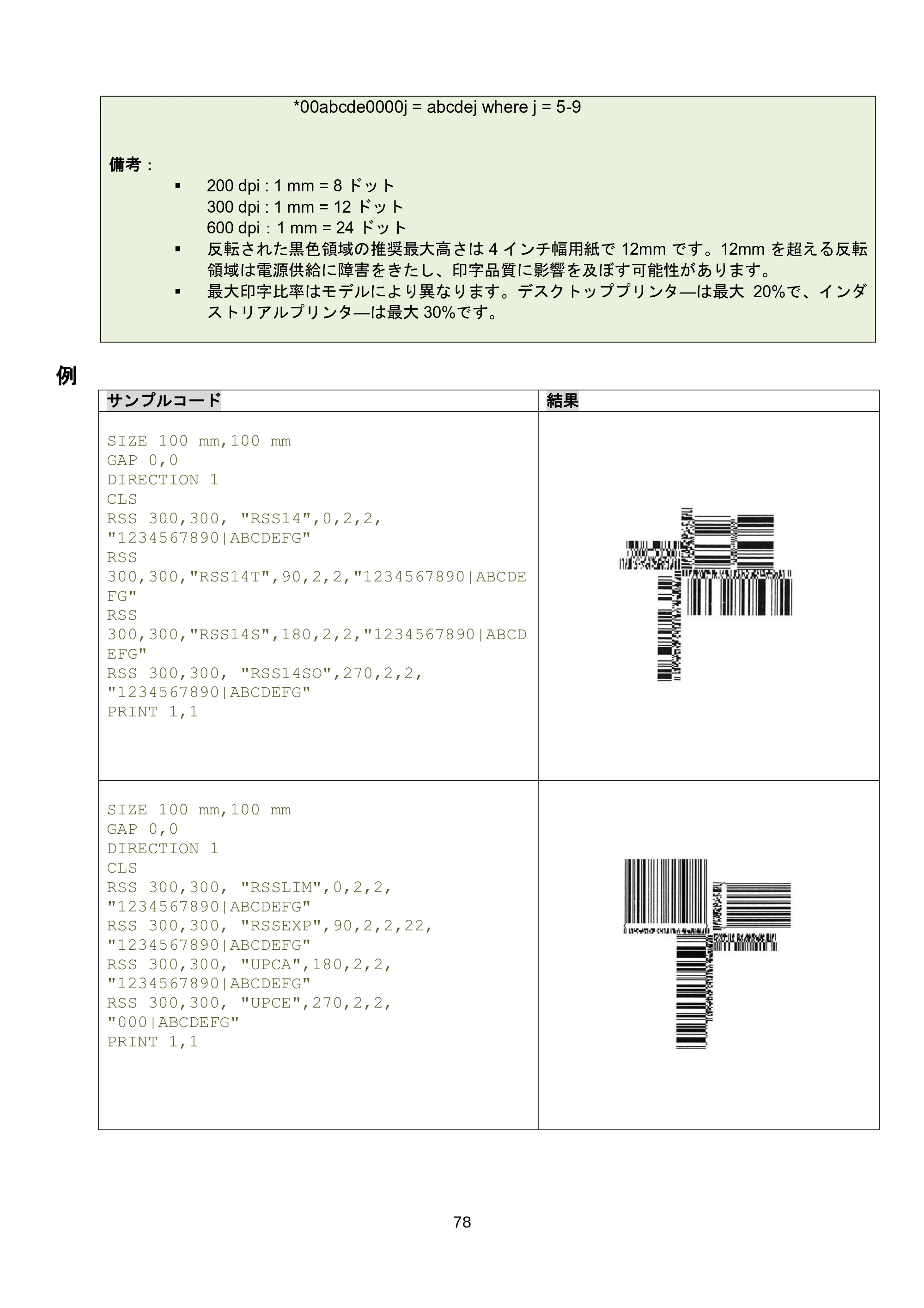 ブラザー RJ-3035B / RJ-2035B / TD-4420TN FBPLコマンドリファレンス — 6.21 TEXT — 原本ページ — 84ページ