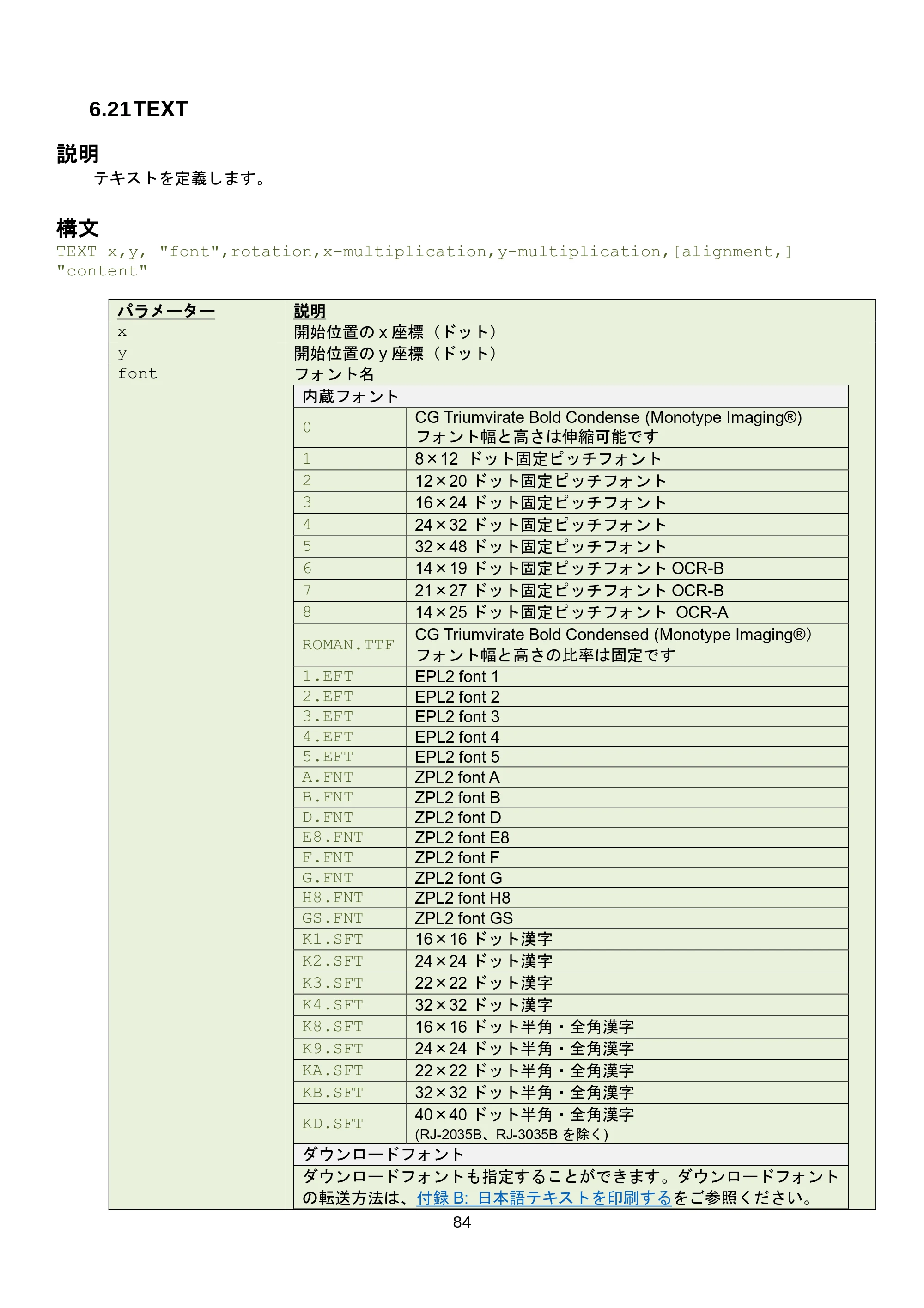 ブラザー RJ-3035B / RJ-2035B / TD-4420TN FBPLコマンドリファレンス — 原本ページ — 90ページ
