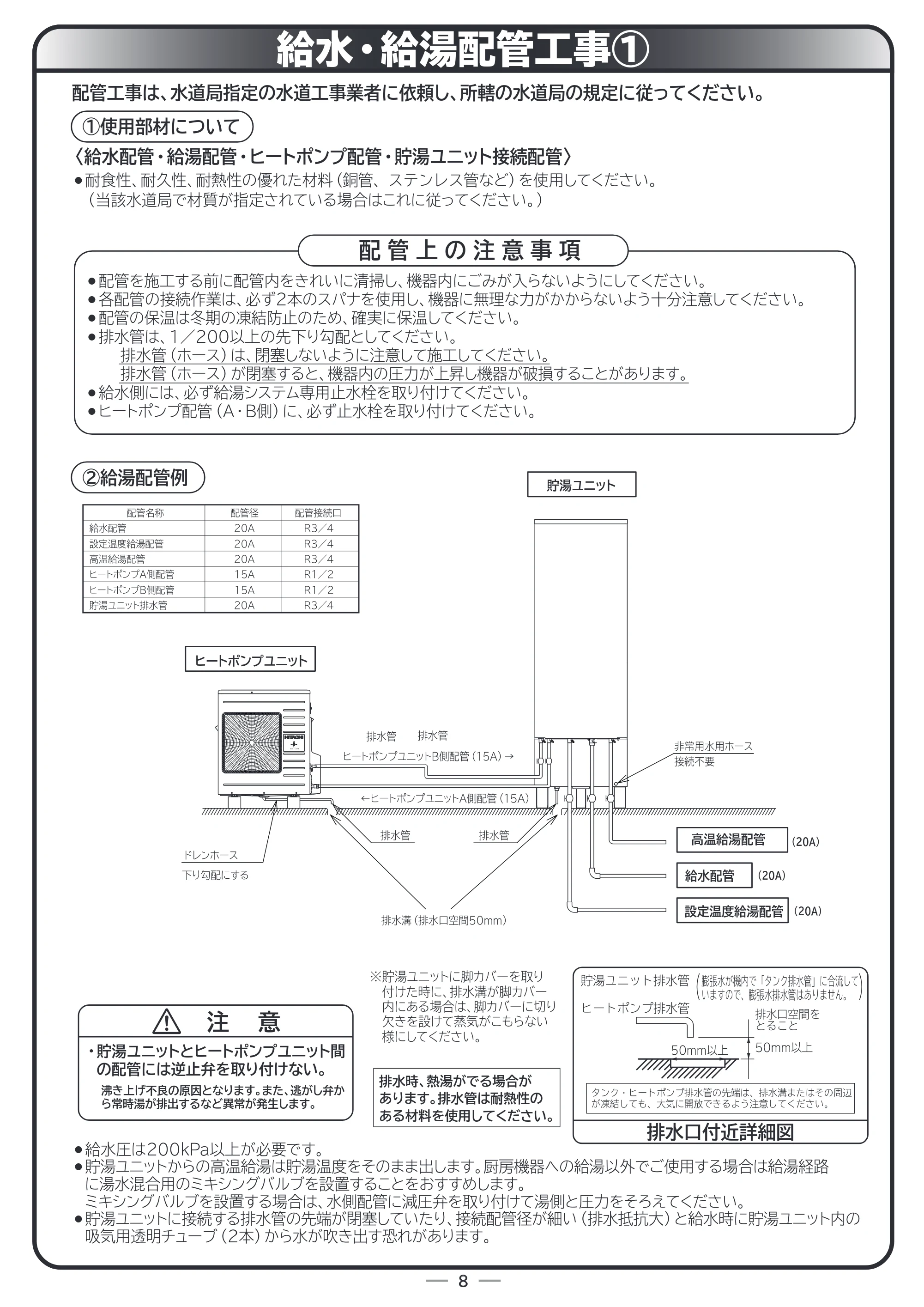 日立 RHK-10BD 取扱説明書 — 給水・給湯配管工事1 — 原本ページ — 47ページ