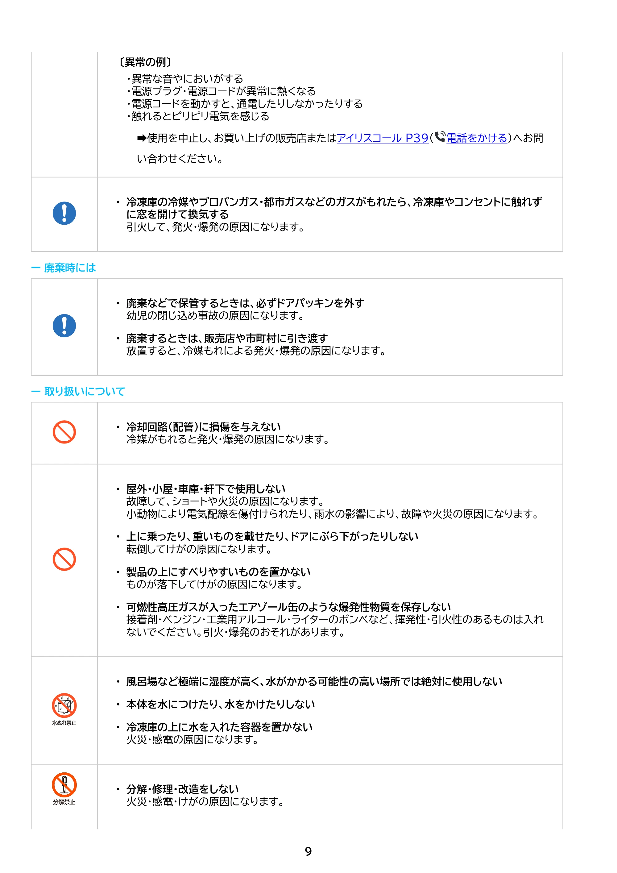 アイリスオーヤマ KUSN-S12B 取扱説明書 — 原本ページ — 9ページ