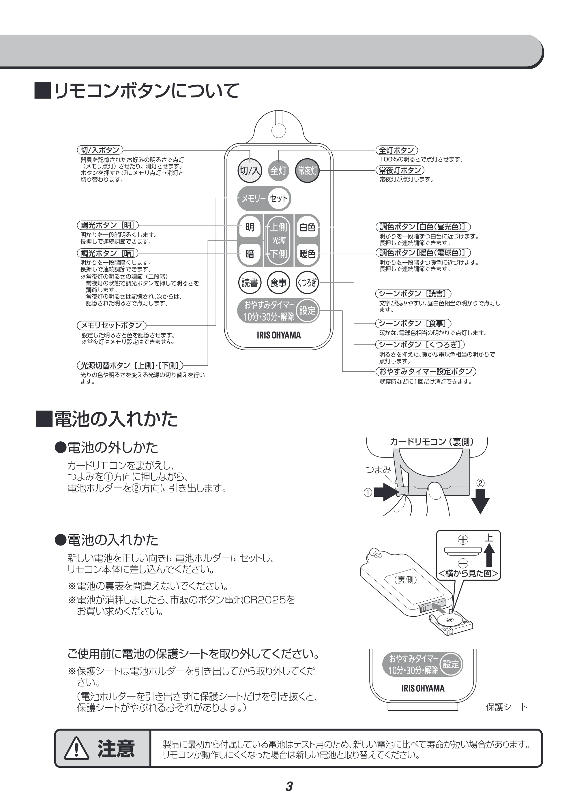 アイリスオーヤマ PLM6DL 取扱説明書 — 原本ページ — 3ページ