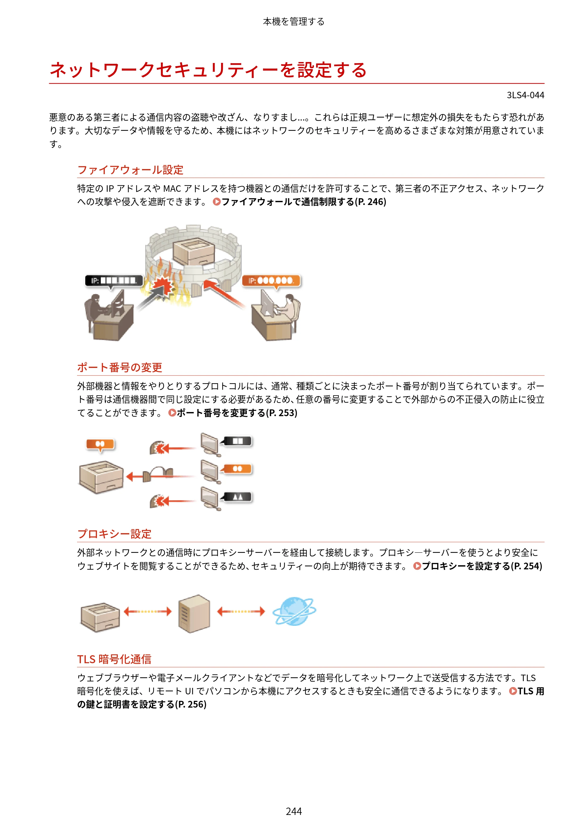 キヤノン LBP664C・LBP662C・LBP661C・LBP622C・LBP621C ユーザーズガイド 2021年12月2日掲載（PDF：5.14MB） — ネットワークセキュリティーを設定する — 原本ページ — 250ページ