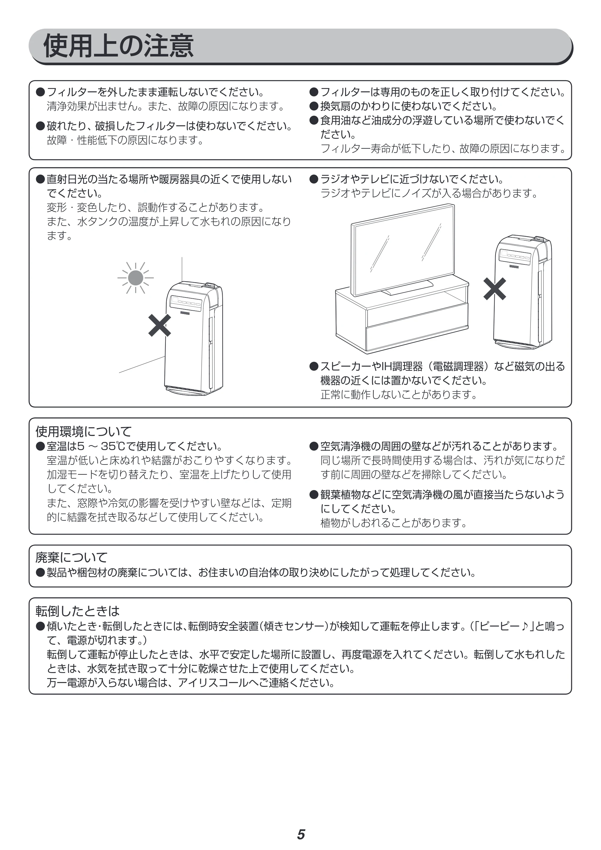 アイリスオーヤマ RHF-401 取扱説明書 — 原本ページ — 5ページ