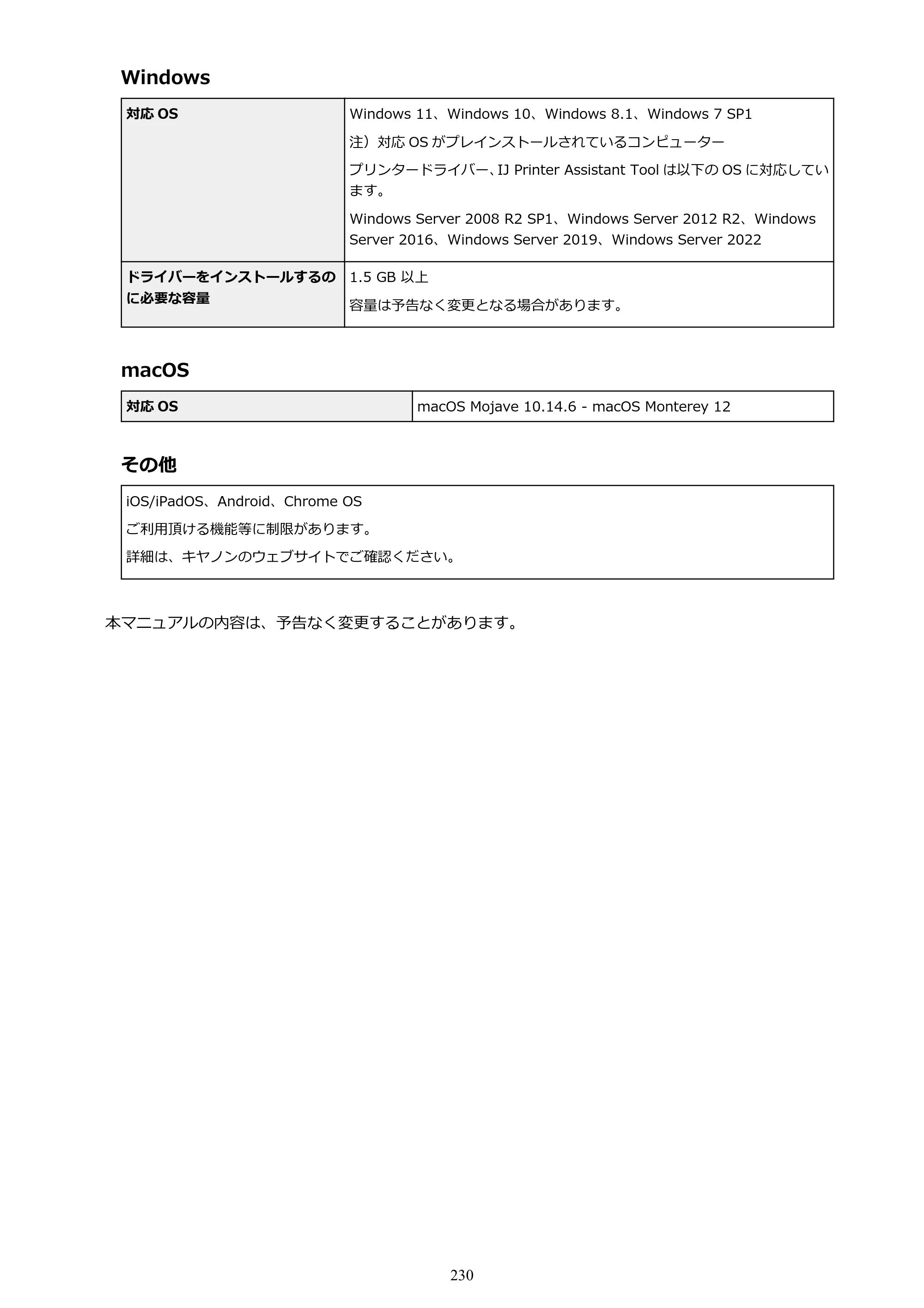 キヤノン GX4030 GX4030 (PDF) オンラインマニュアル 取扱説明書 2026年3月19日掲載（PDF：8.2MB） — 原本ページ — 230ページ